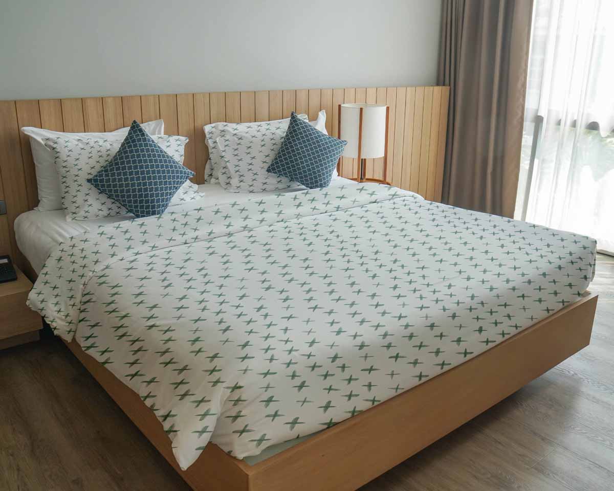 Original Therapiedecke - Baumwoll Bettwäsche Set mit grünen Kreuzen