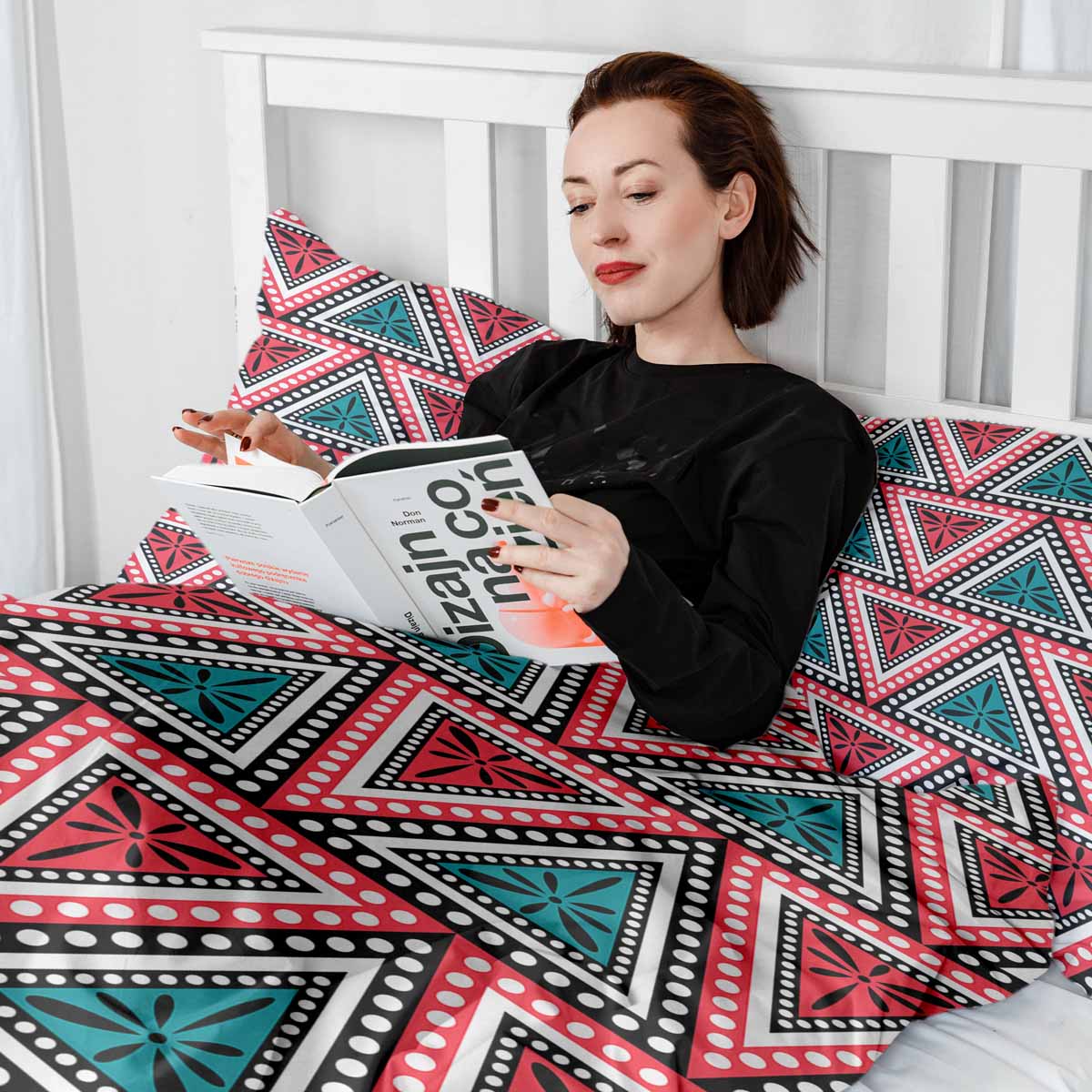 Original Therapiedecke - Baumwollbezug mit bunten Dreiecken