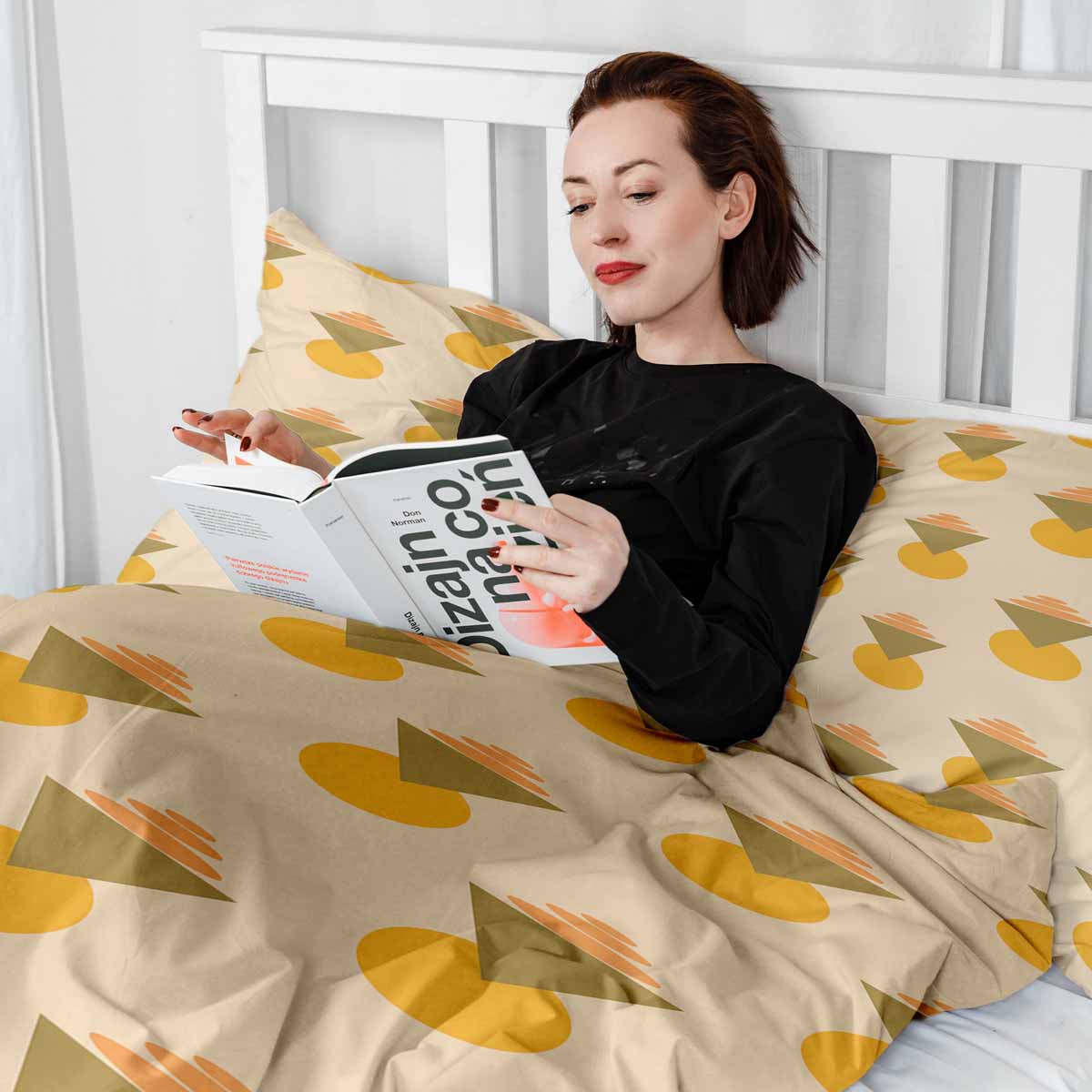 Original Therapiedecke - Baumwoll Bettwäsche Set mit gelben Formen