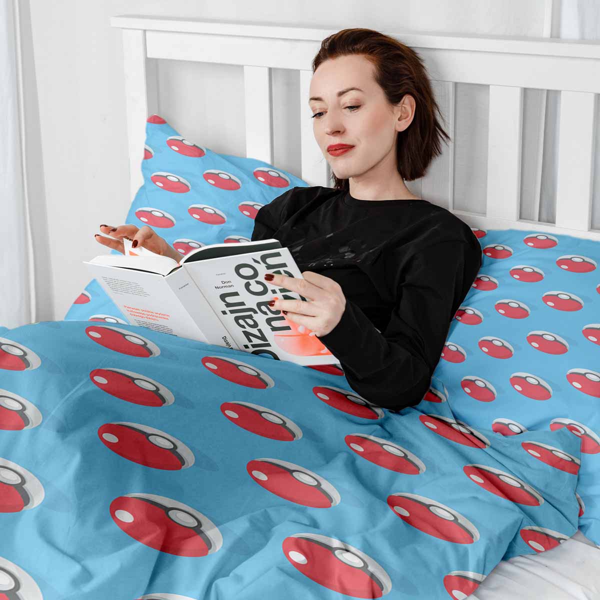 Original Therapiedecke - Baumwoll Bettwäsche Set Hellblau mit Pokemon