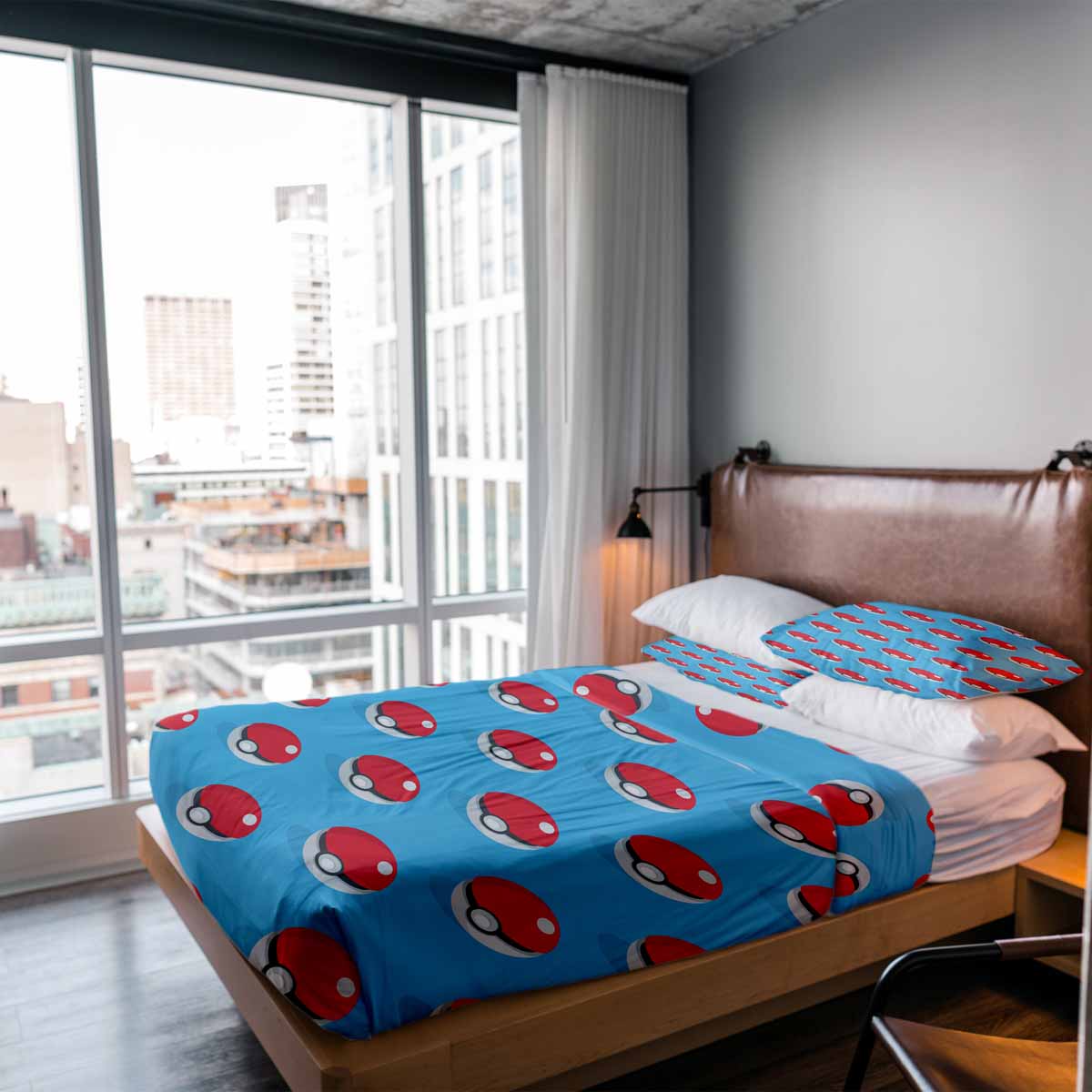 Original Therapiedecke - Baumwoll Bettwäsche Set Hellblau mit Pokemon
