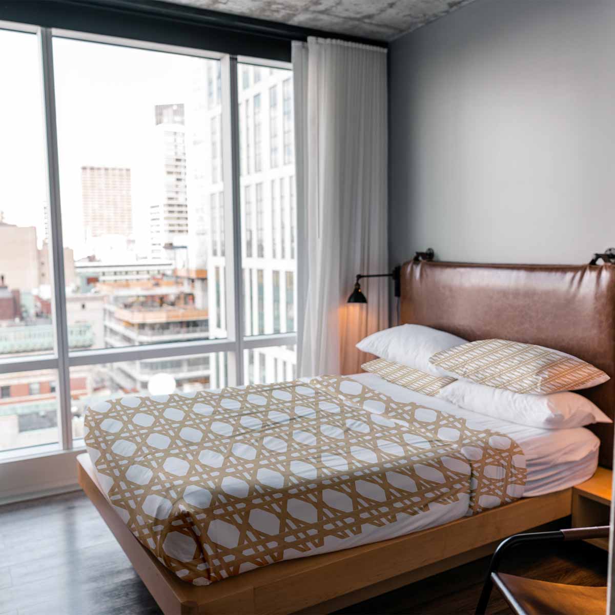 Original Therapiedecke - Baumwollbezug Weiß mit Kreisen Beige