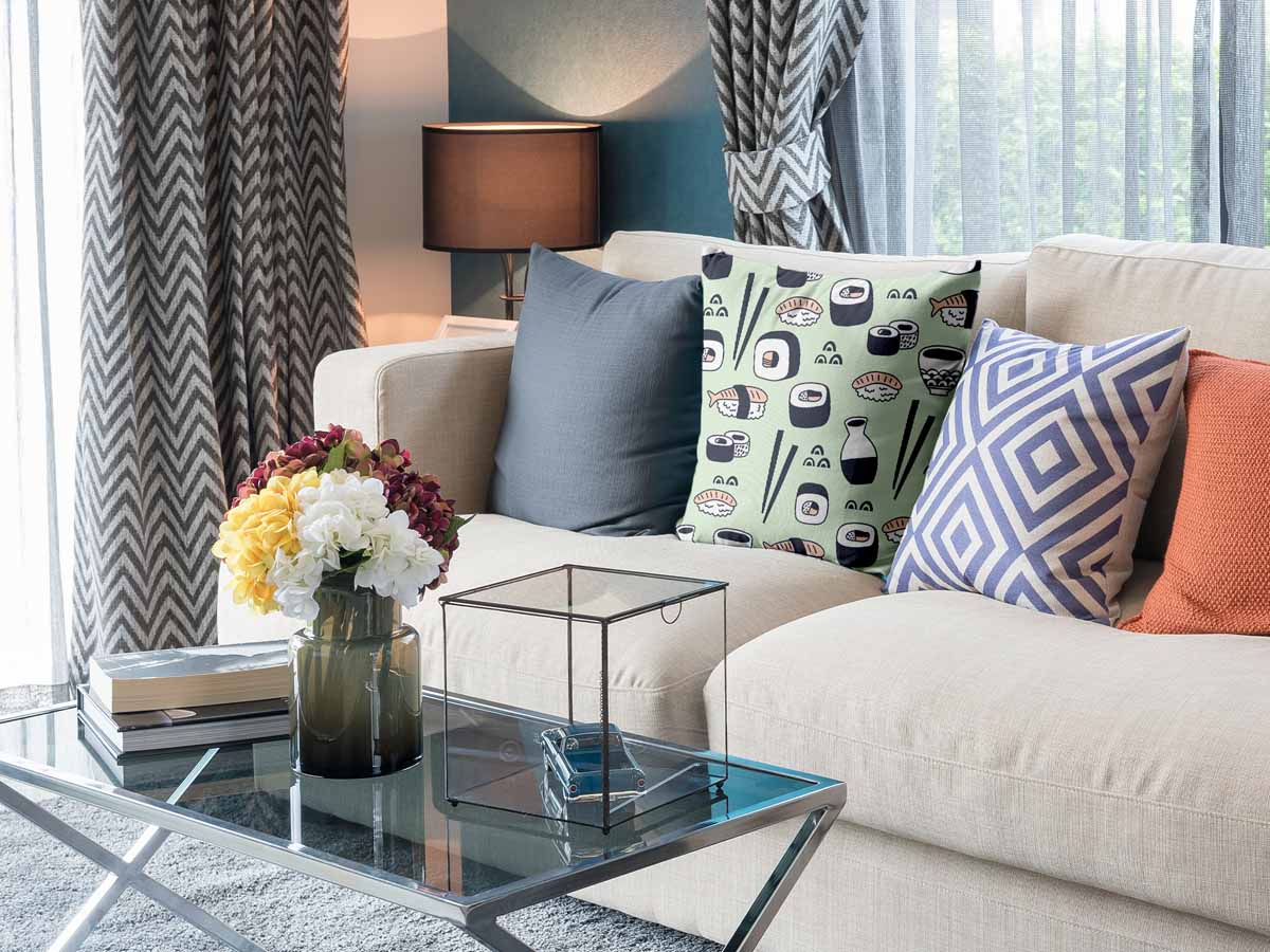 Gesundheitskissen Hellgrün mit Sushi