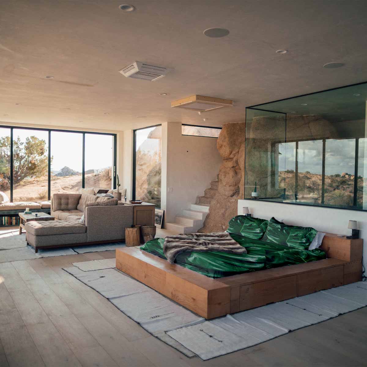 Original Therapiedecke - Baumwollbezug mit Monstera Pflanze