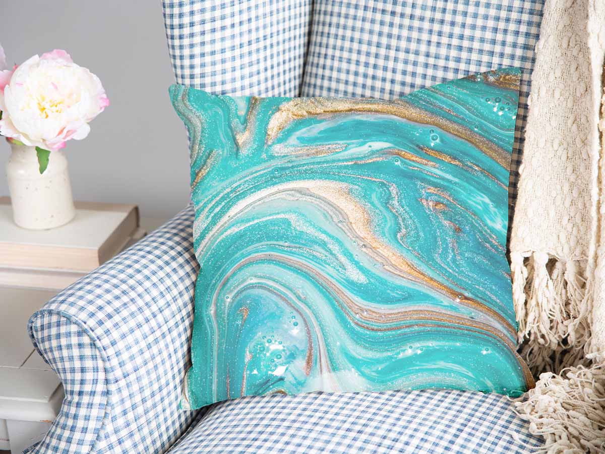 Gesundheitskissen Marmor Türkis