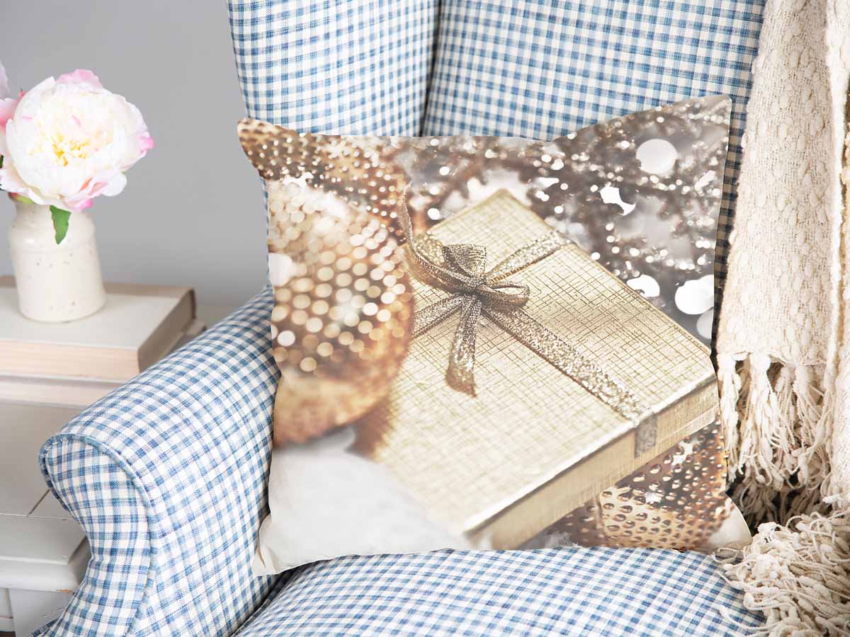 Gesundheitskissen mit goldenem Geschenk