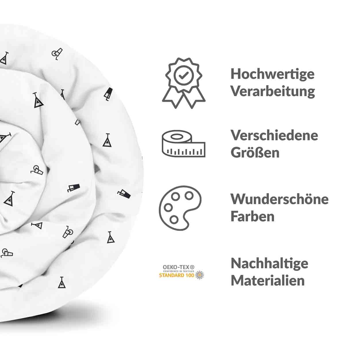 Original Therapiedecke - Baumwoll Bettwäsche Set Weiß Cocktails