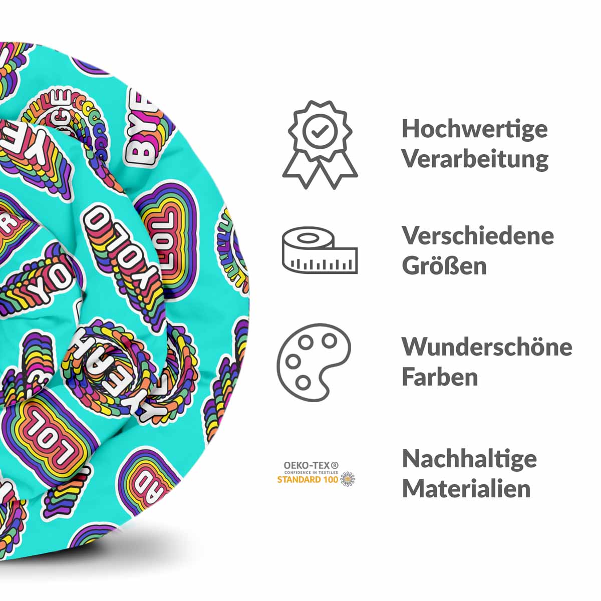 Original Therapiedecke - Baumwoll Bettwäsche Set Türkis mit Sprüchen