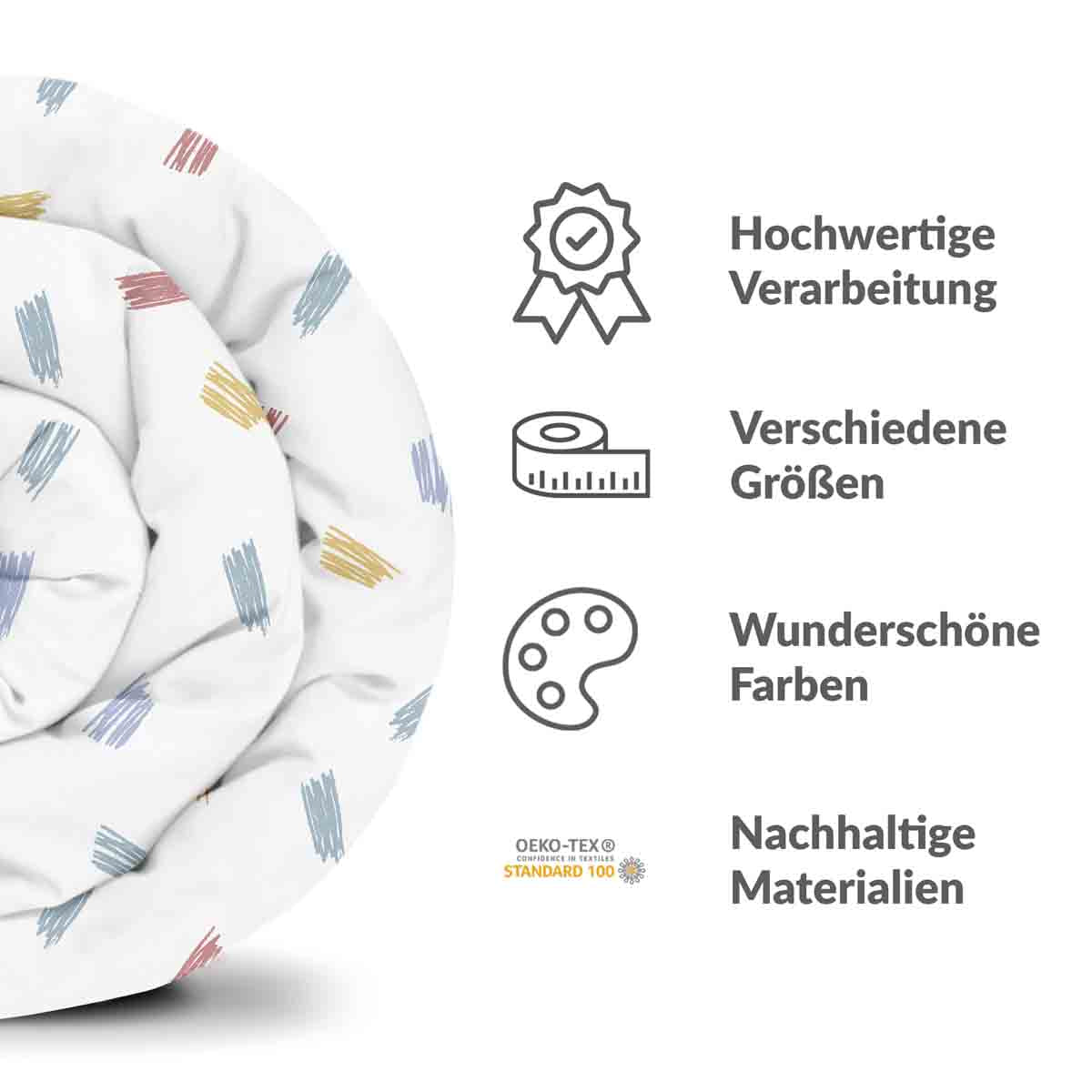 Original Therapiedecke - Baumwollbezug bunte Striche