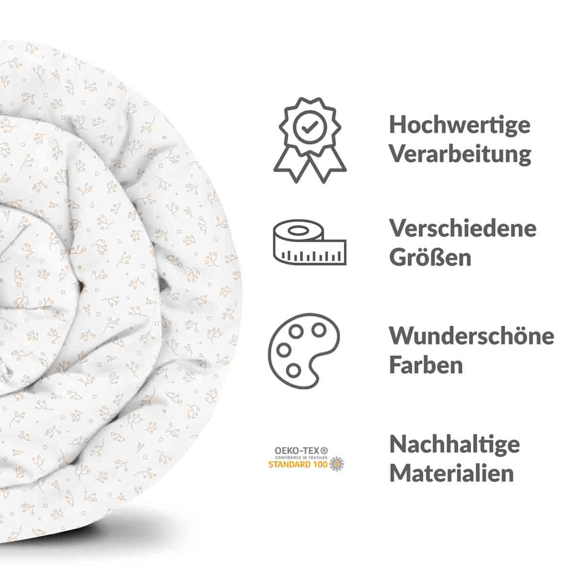 Original Therapiedecke - Baumwollbezug zarte Blumensträuße