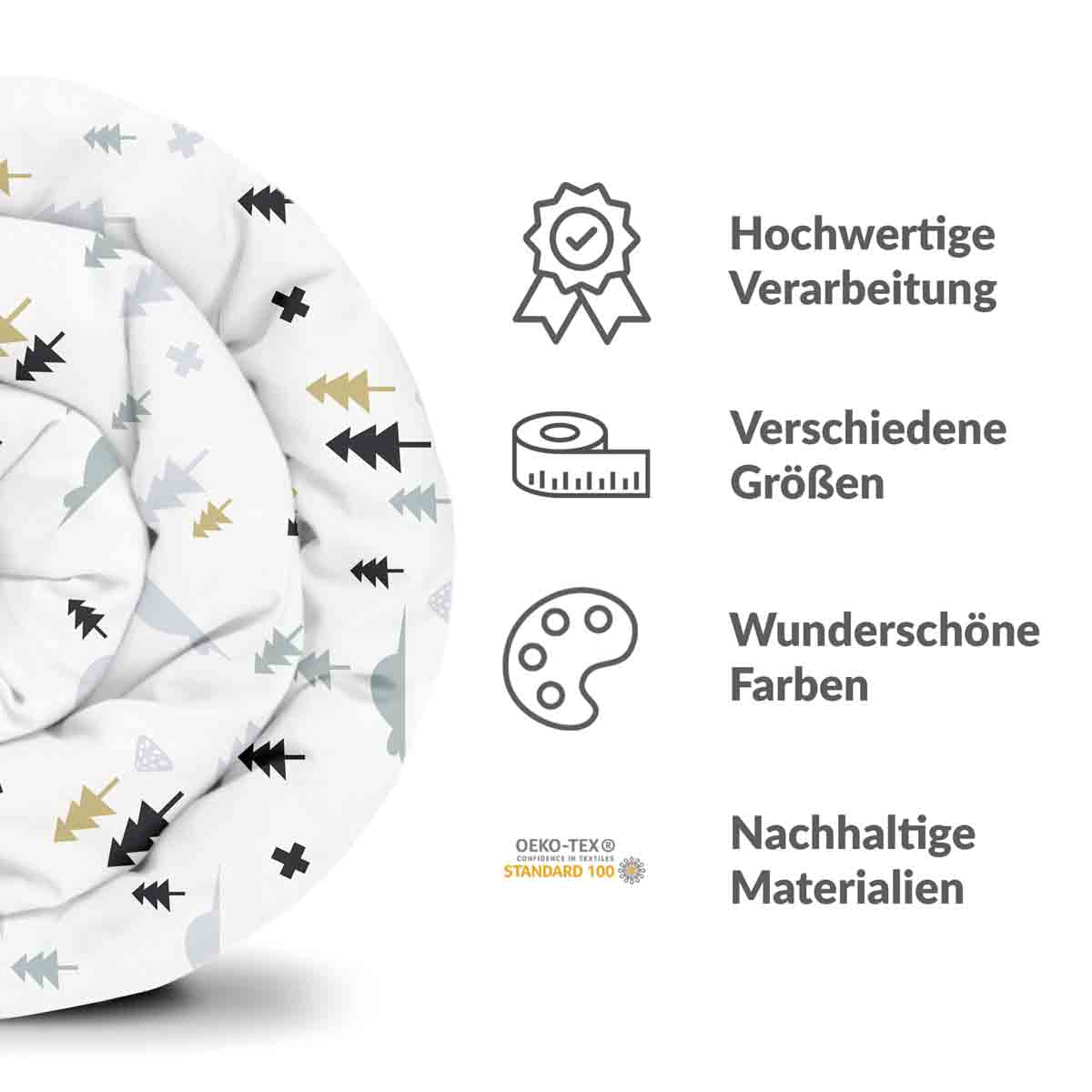 Original Therapiedecke - Baumwollbezug grauer Wald