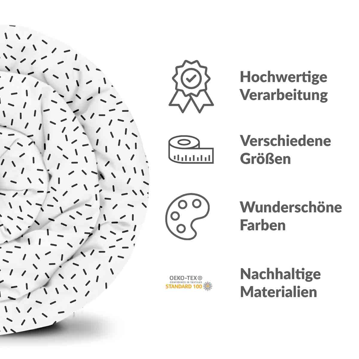 Original Therapiedecke - Baumwollbezug mit schwarzen Strichen