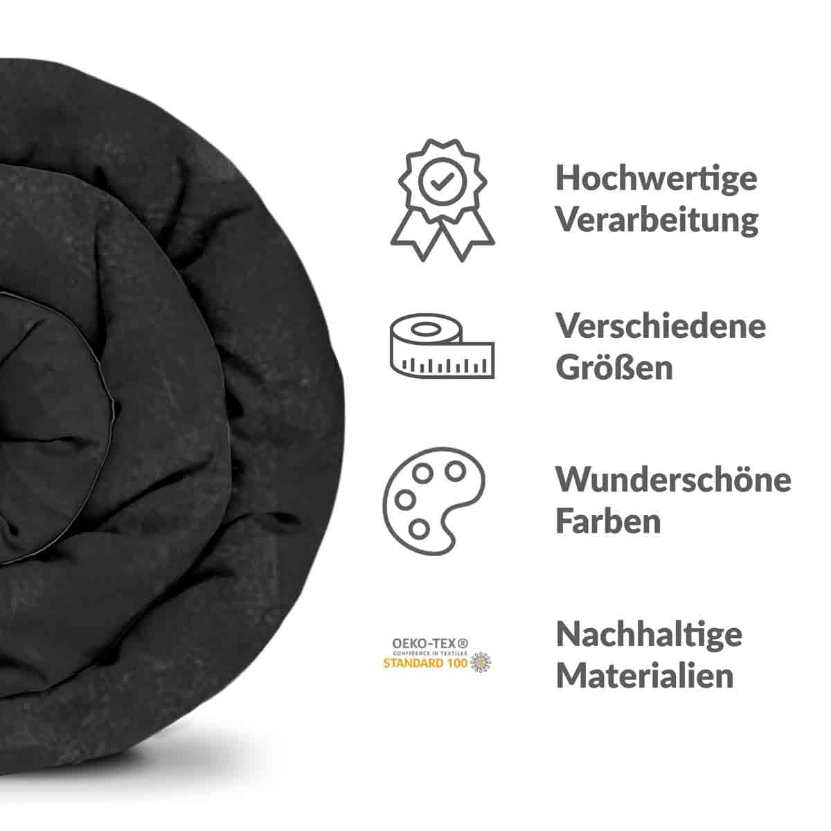 Original Therapiedecke - Baumwoll Bettwäsche Set Schwarz Grusel