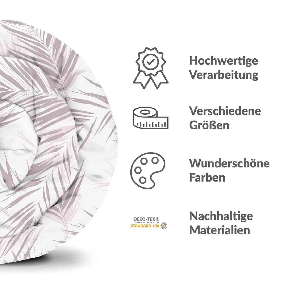 Original Therapiedecke - Baumwoll Bettwäsche Set Weiß mit lila Blättern