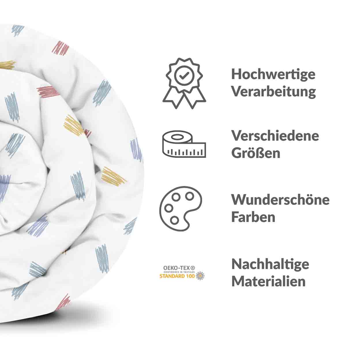 Original Therapiedecke - Baumwoll Bettwäsche Set bunte Striche