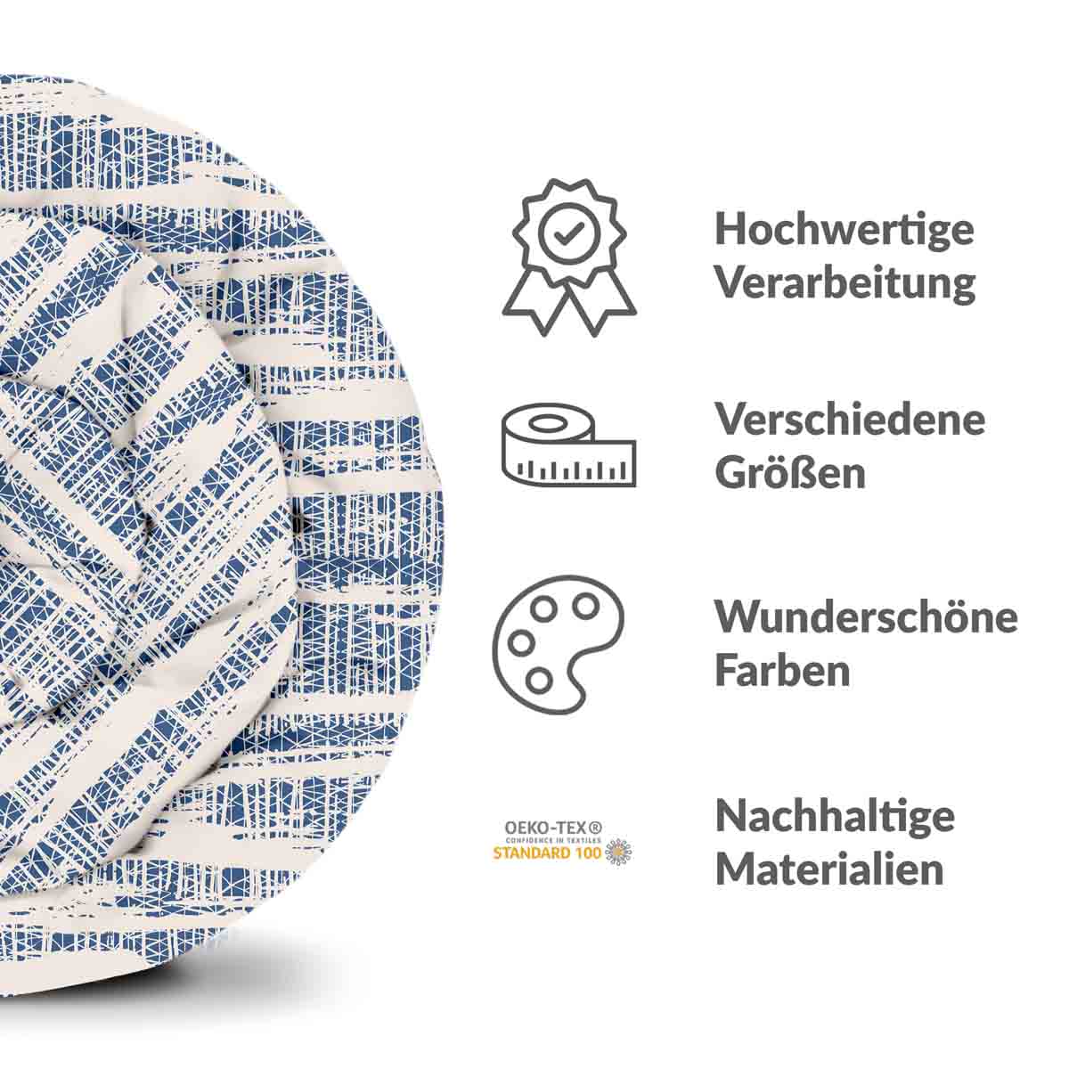 Original Therapiedecke - Baumwoll Bettwäsche Set mit blauem Muster