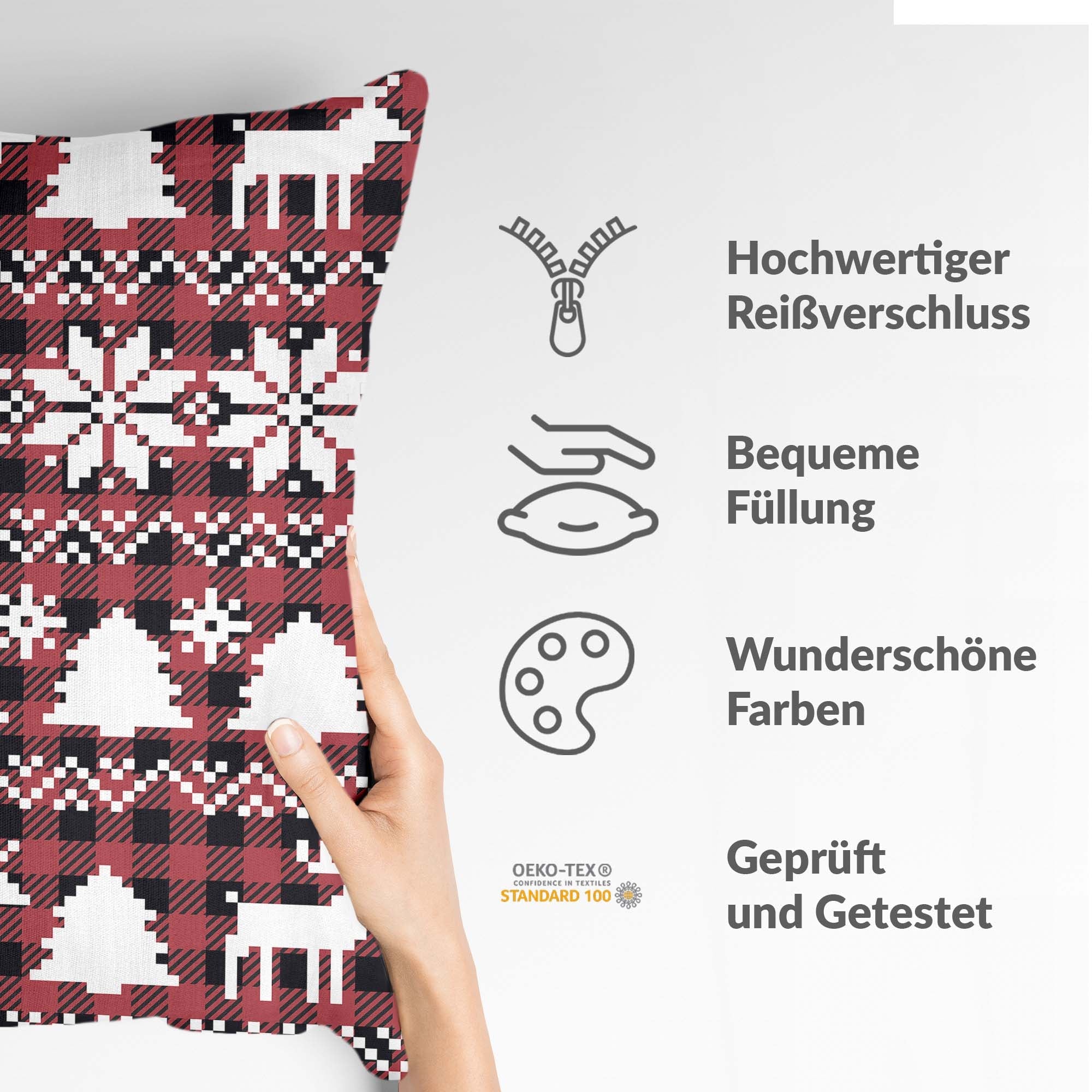 Gesundheitskissen Karo mit weihnachtlichen Motiven