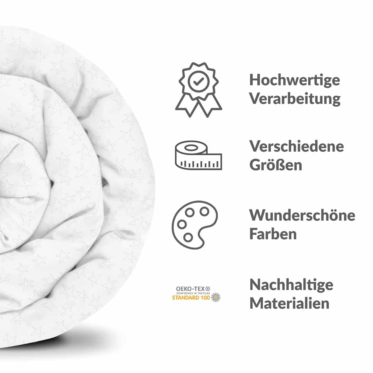 Original Therapiedecke - Baumwollbezug Weiß mit zarten Sternen