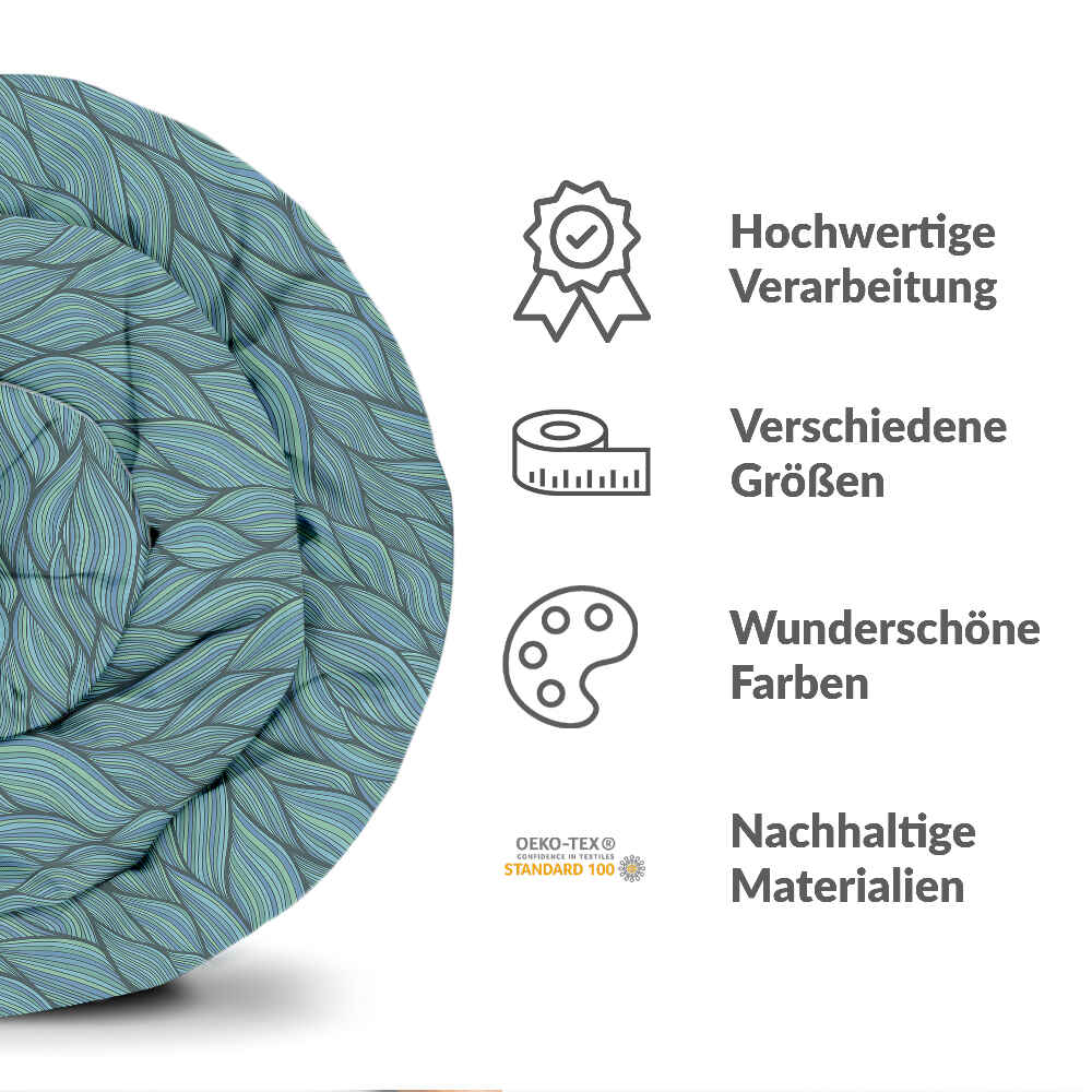Original Therapiedecke - Baumwoll Bettwäsche Set Geflecht grün