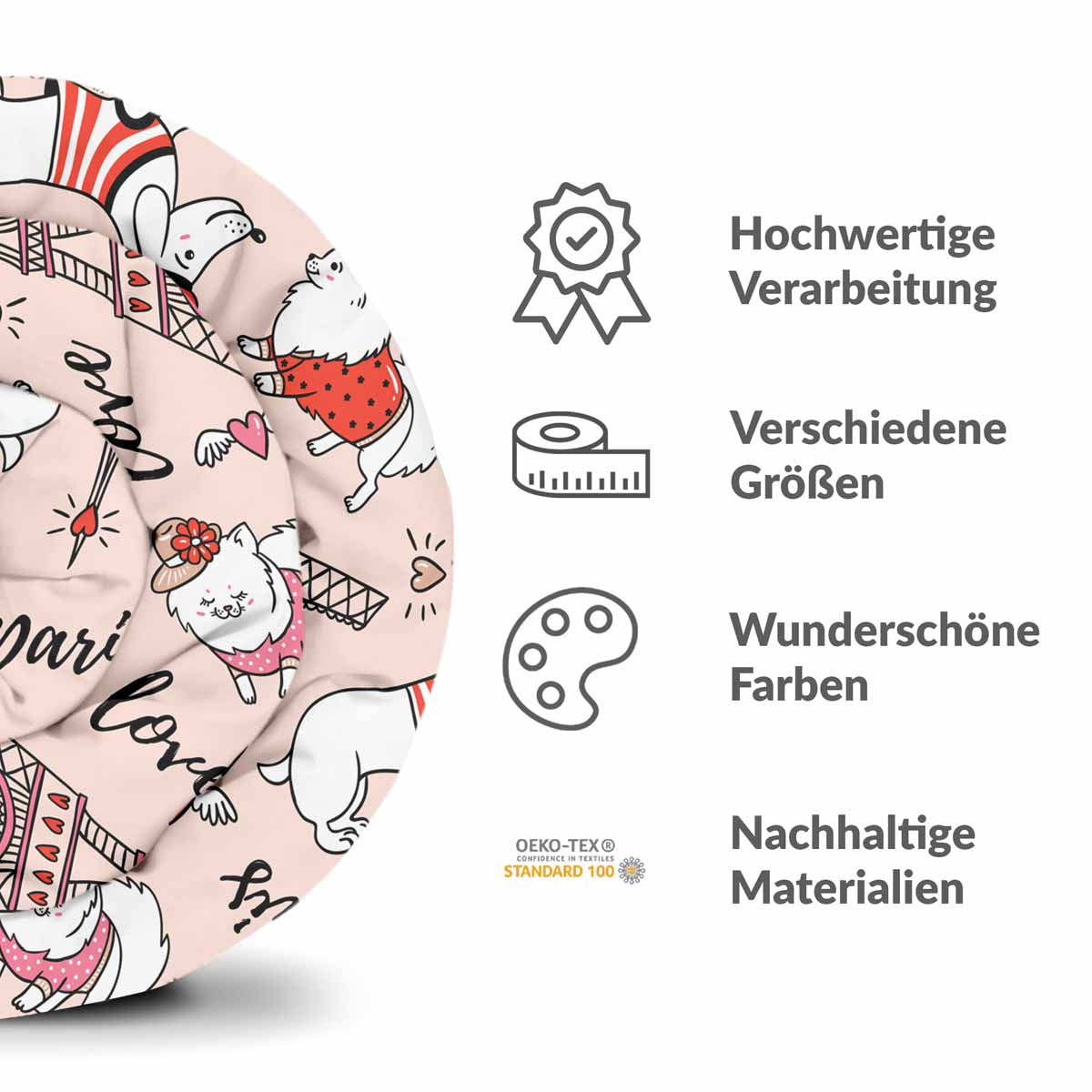 Original Therapiedecke - Baumwoll Bettwäsche Set Hund in Paris