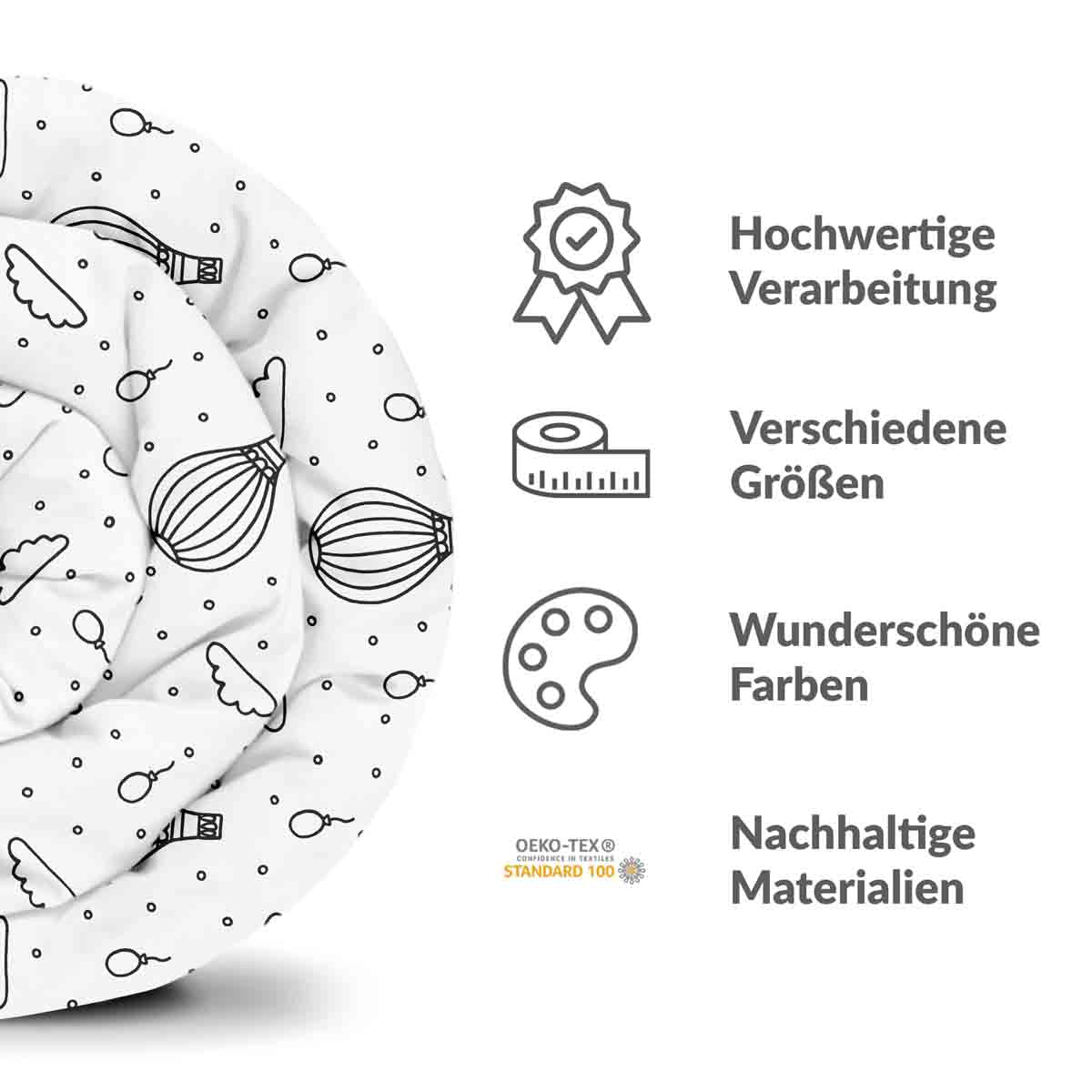 Original Therapiedecke - Baumwoll Bettwäsche Set Heißluftballons