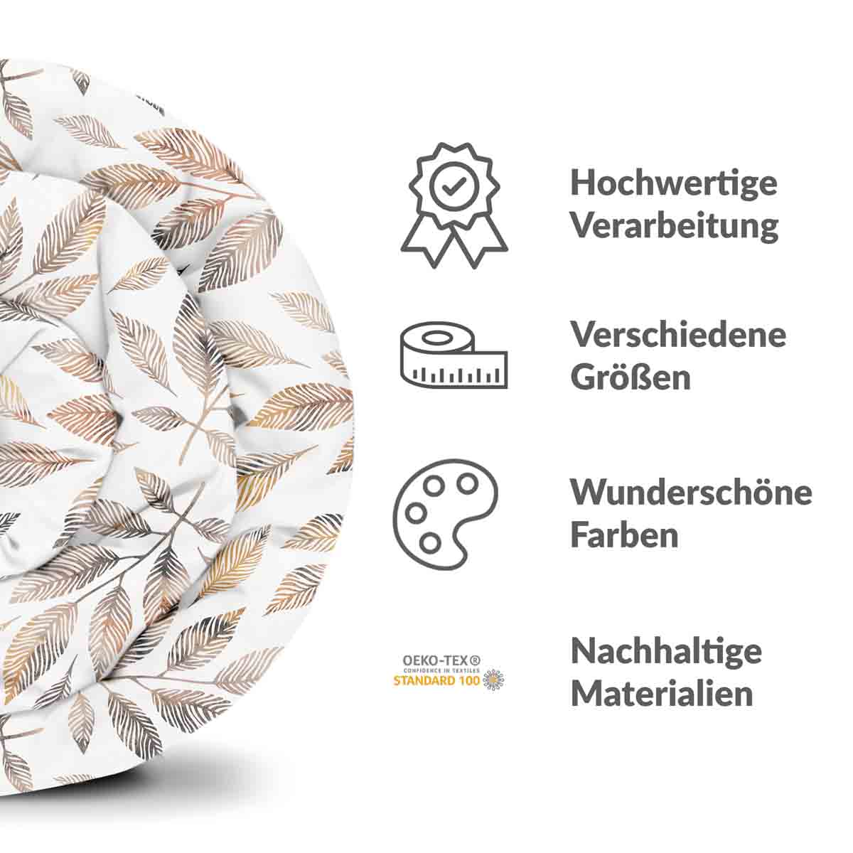 Original Therapiedecke - Baumwollbezug Weiß mit hellbraunen Ästen