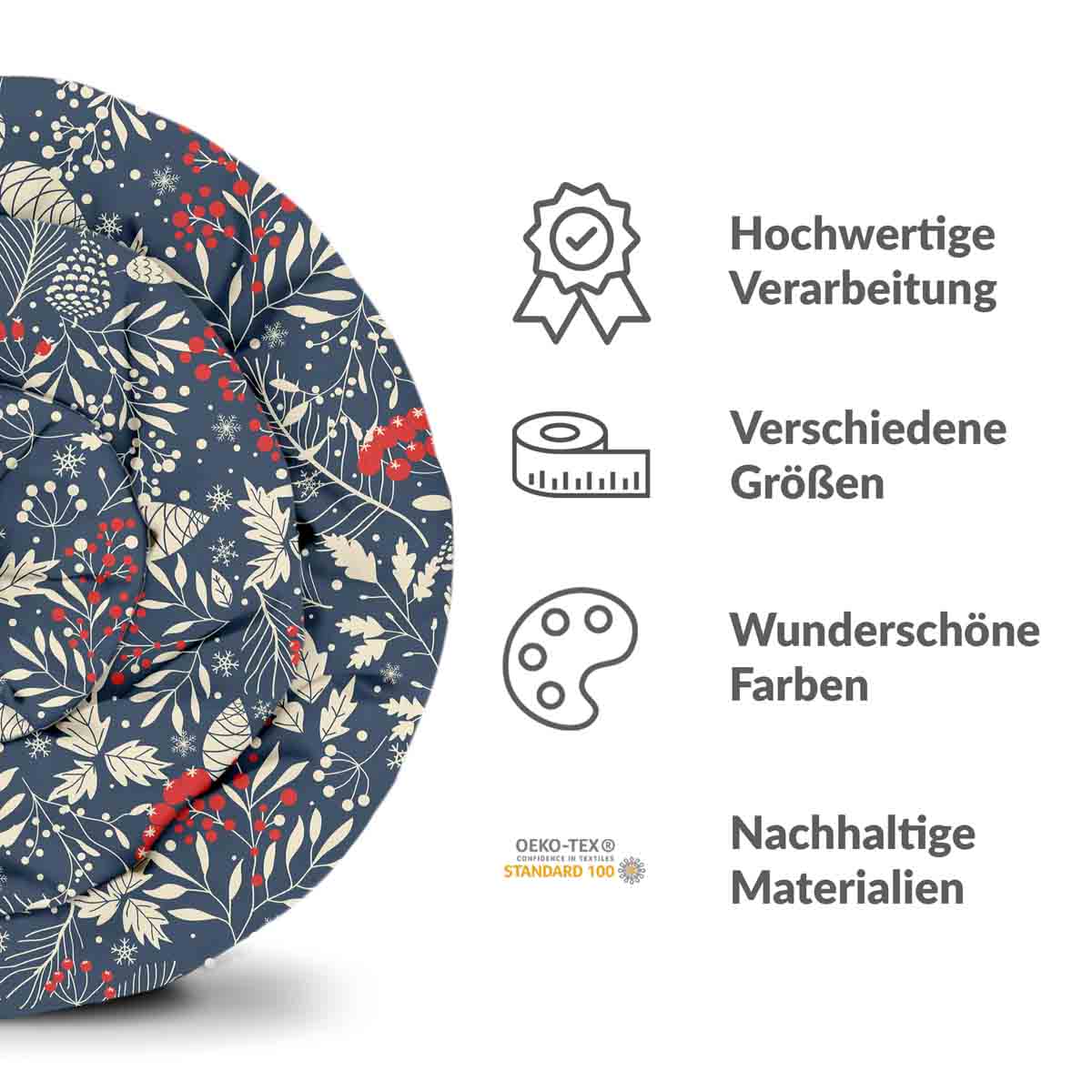 Original Therapiedecke - Baumwollbezug weihnachtliche Blätter