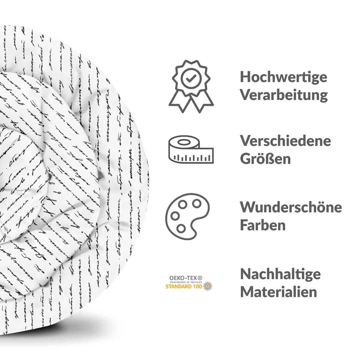 Original Therapiedecke - Baumwollbezug Weiß mit Schriftzug