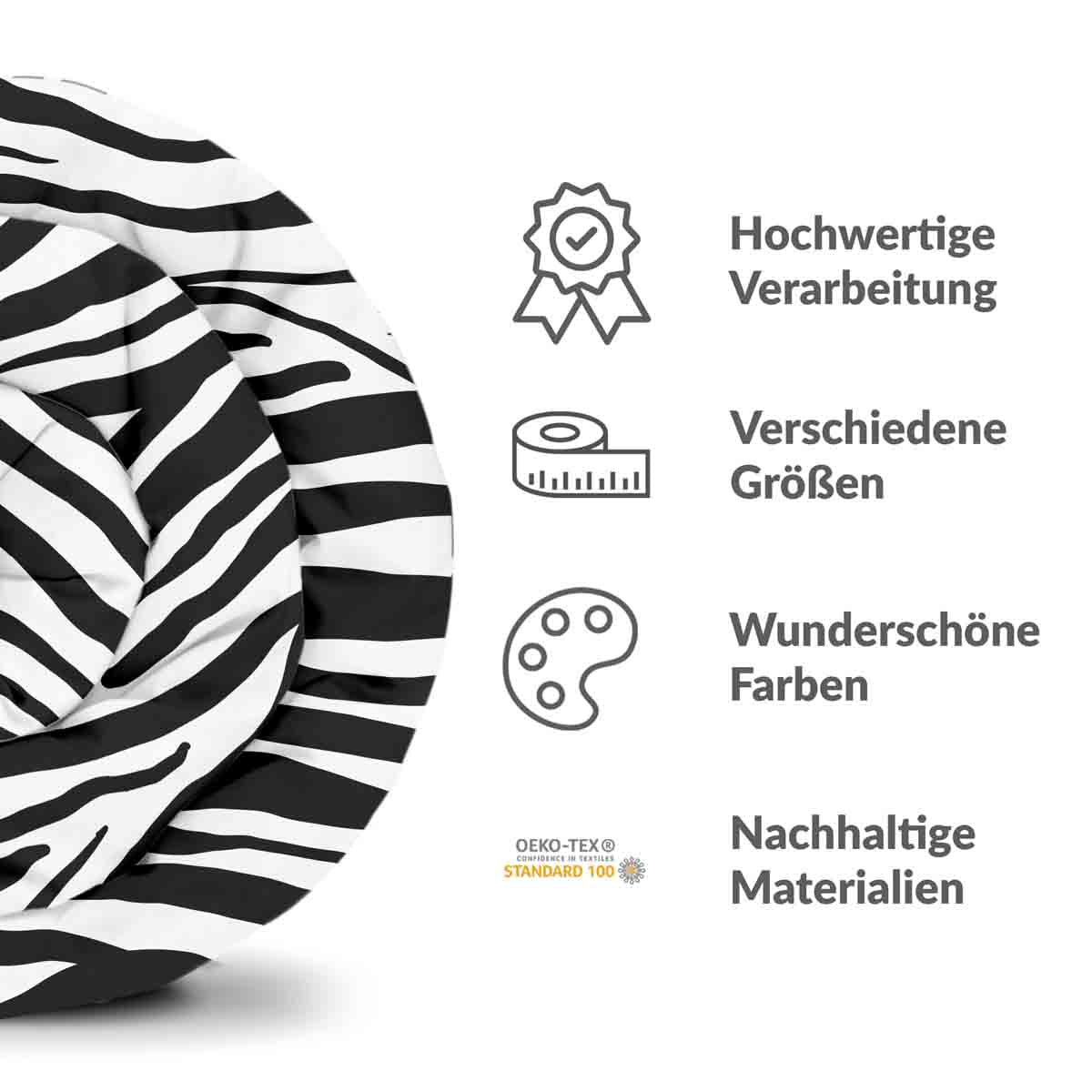 Original Therapiedecke - Baumwoll Bettwäsche Set Zebra Print