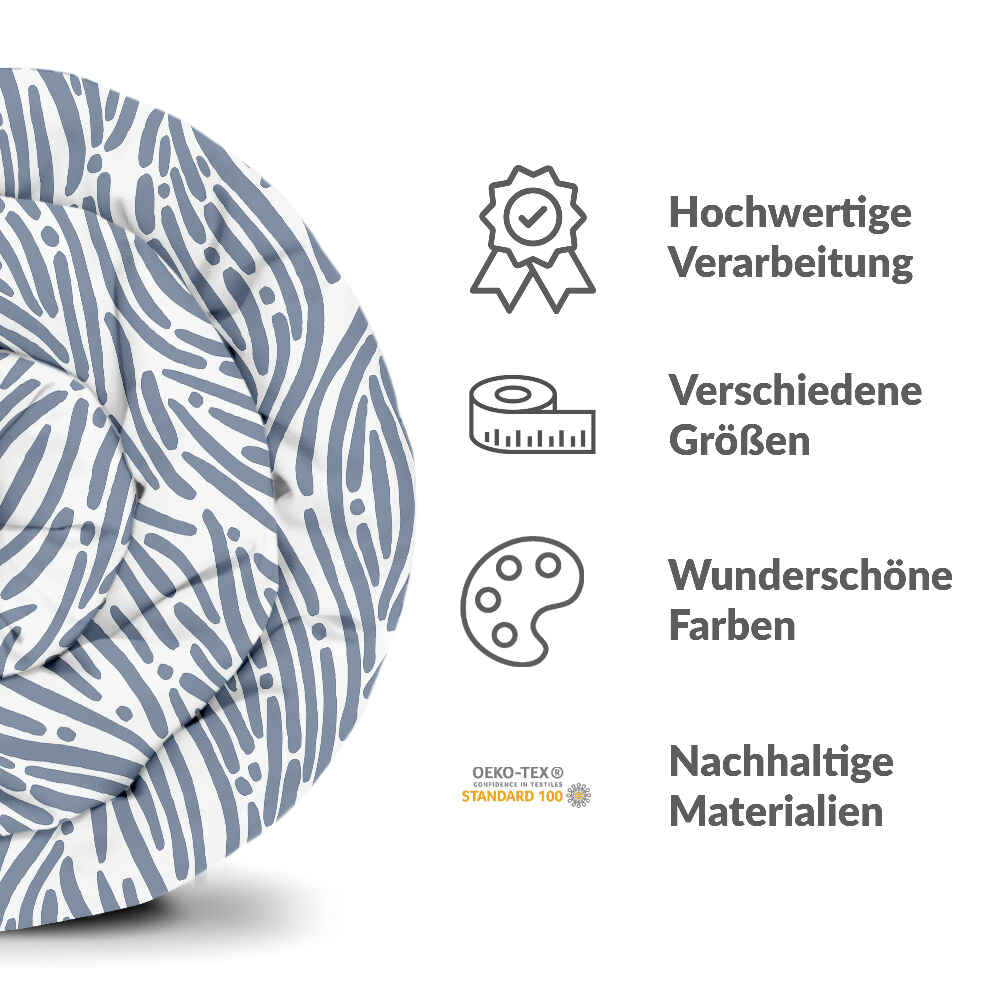 Original Therapiedecke - Baumwoll Bettwäsche Set welliges Muster Blau