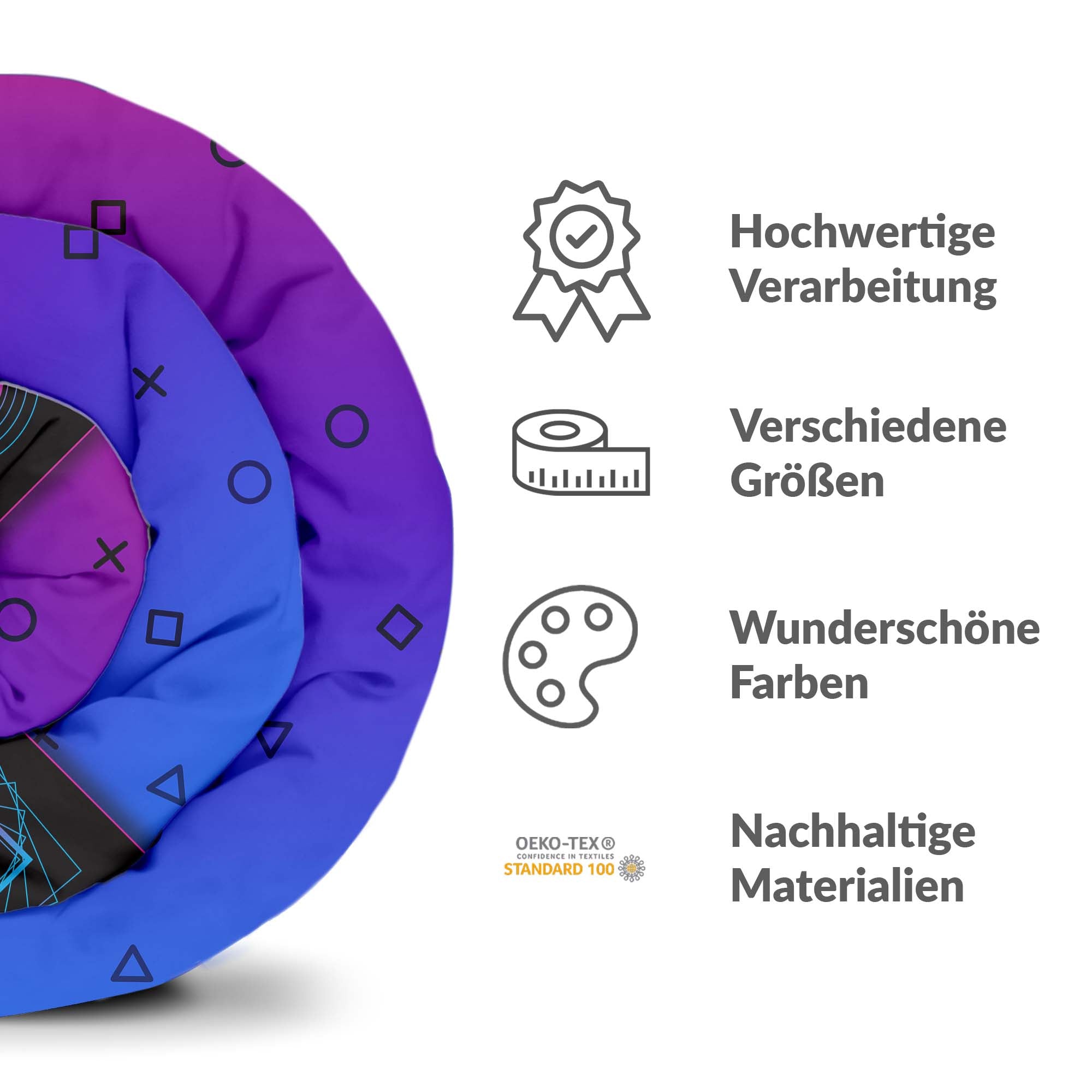 Original Therapiedecke - Baumwollbezug Lila mit Formen