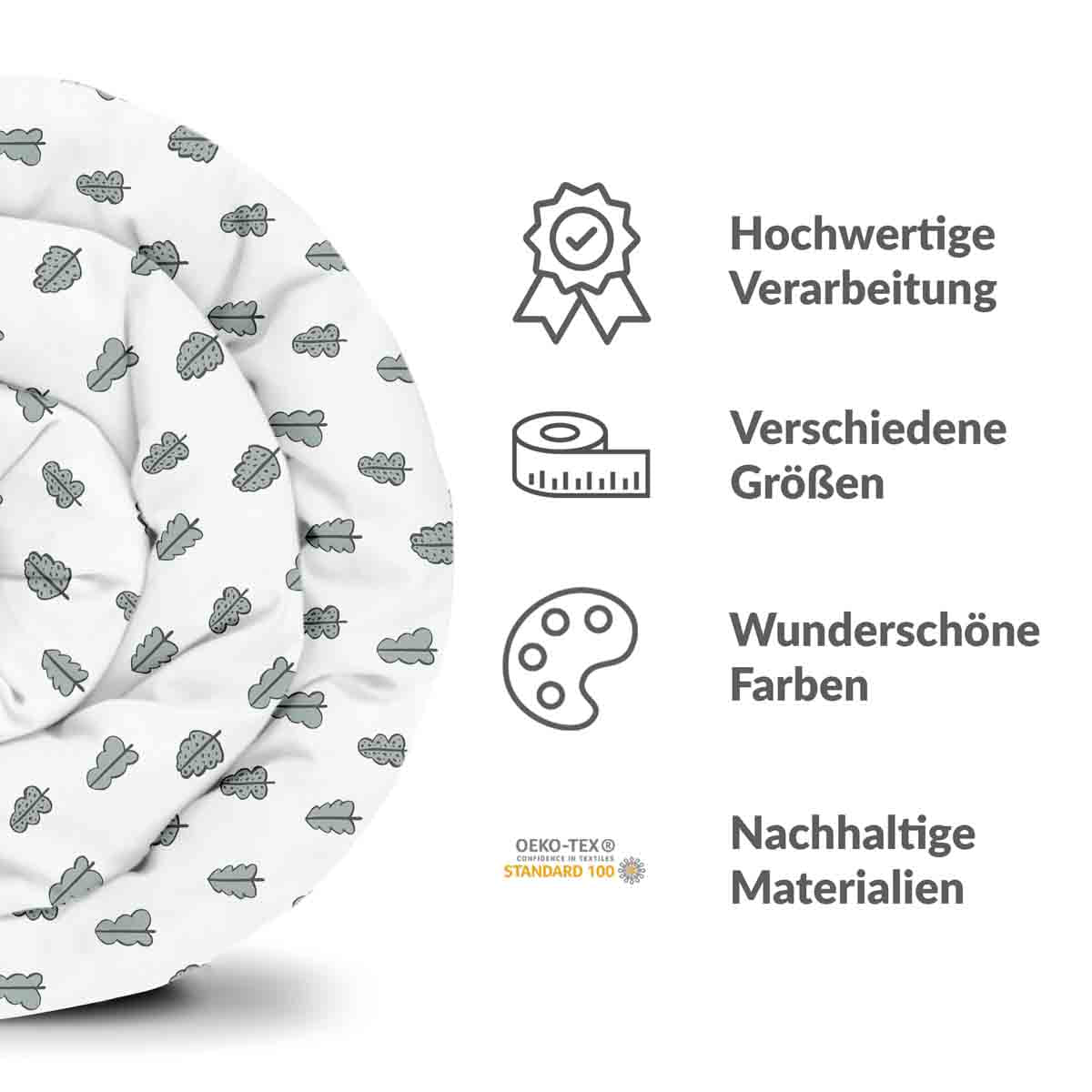 Original Therapiedecke - Baumwollbezug Weiß mit Bäumchen