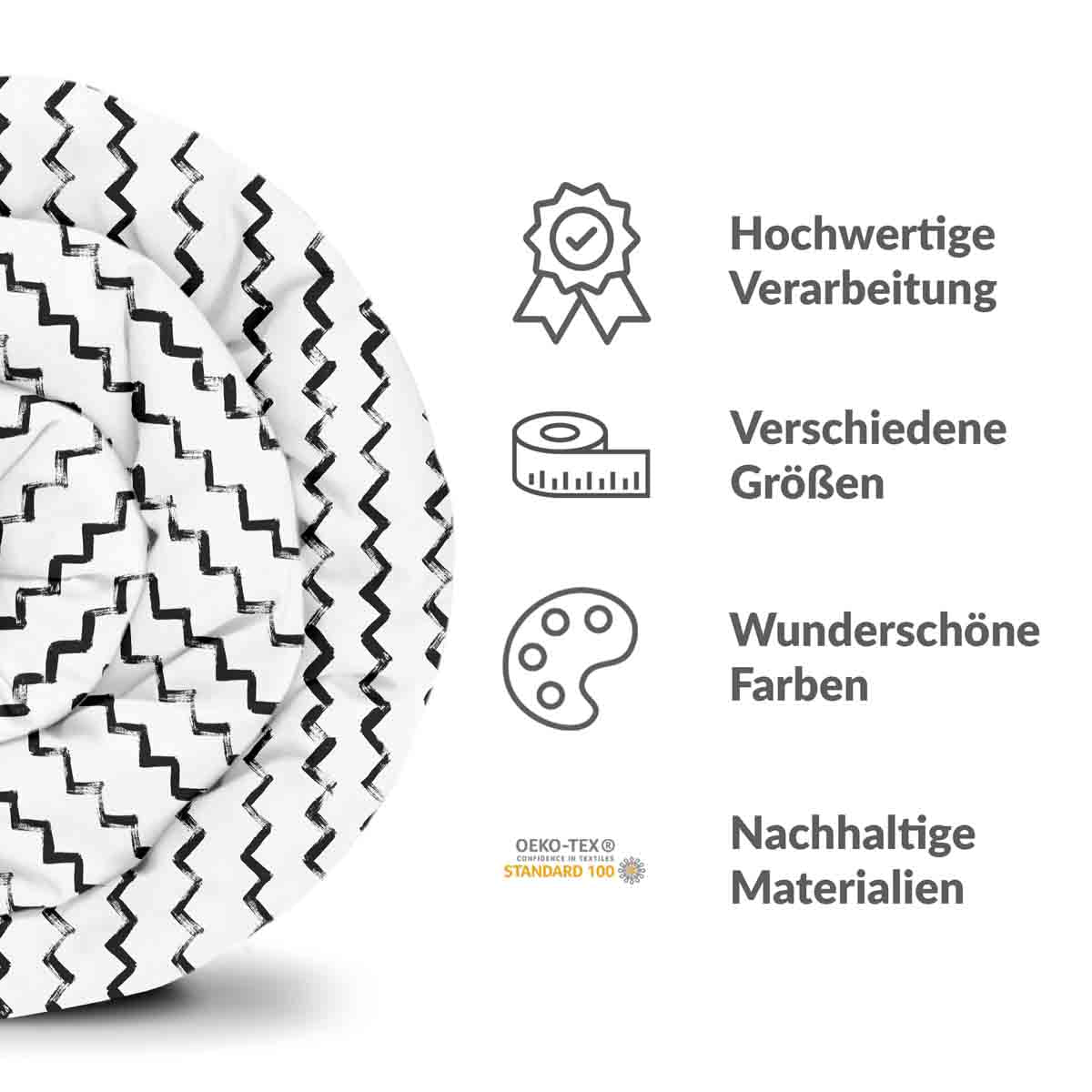 Original Therapiedecke - Baumwoll Bettwäsche Set Weiß ZickZack