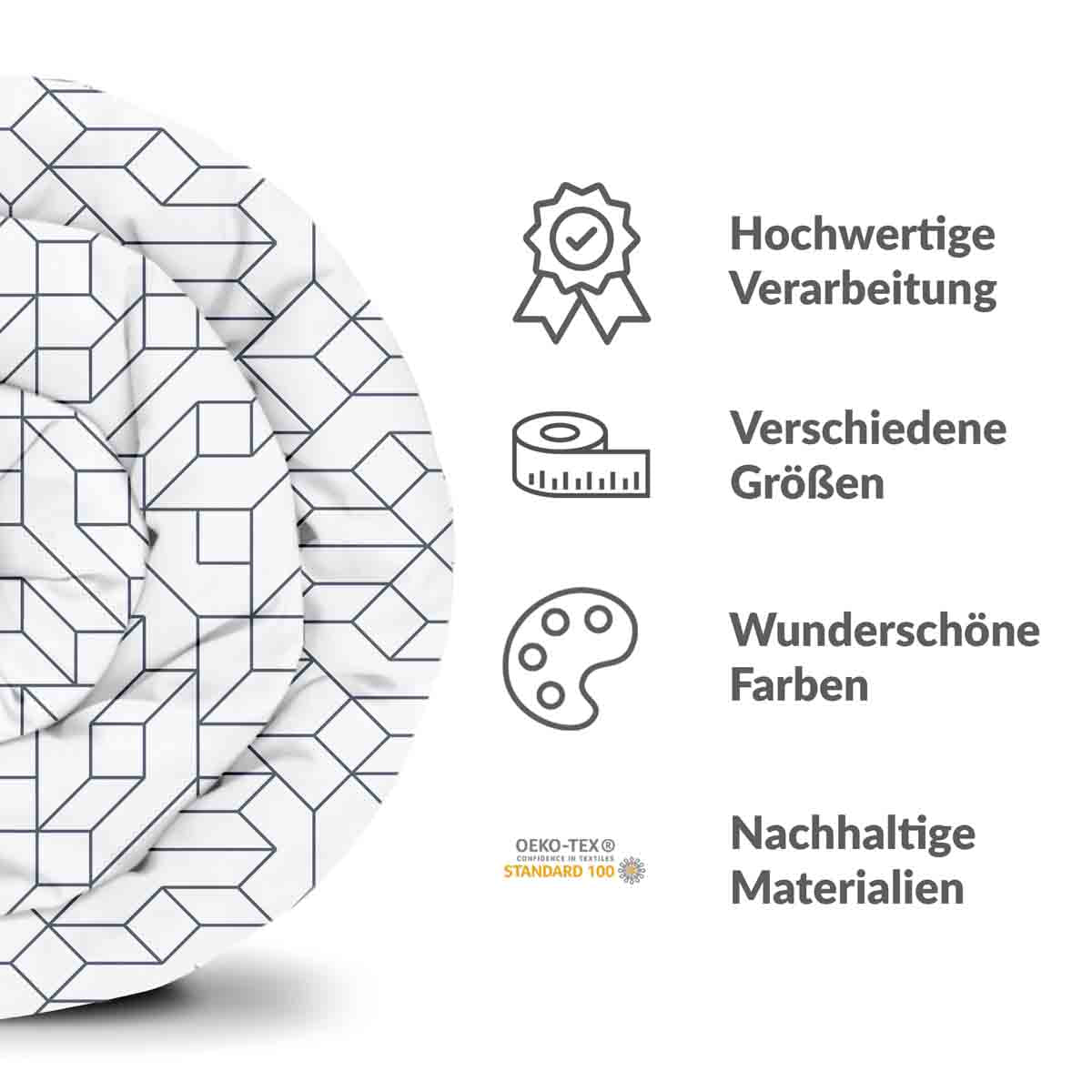 Original Therapiedecke - Baumwoll Bettwäsche Set mit schwarzen Muster