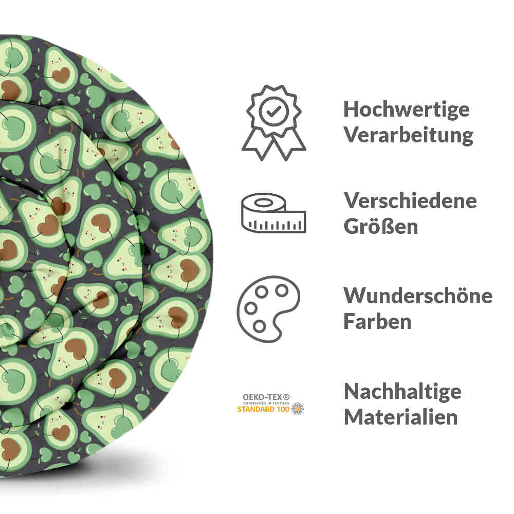 Original Therapiedecke - Baumwollbezug Grüne Avocados