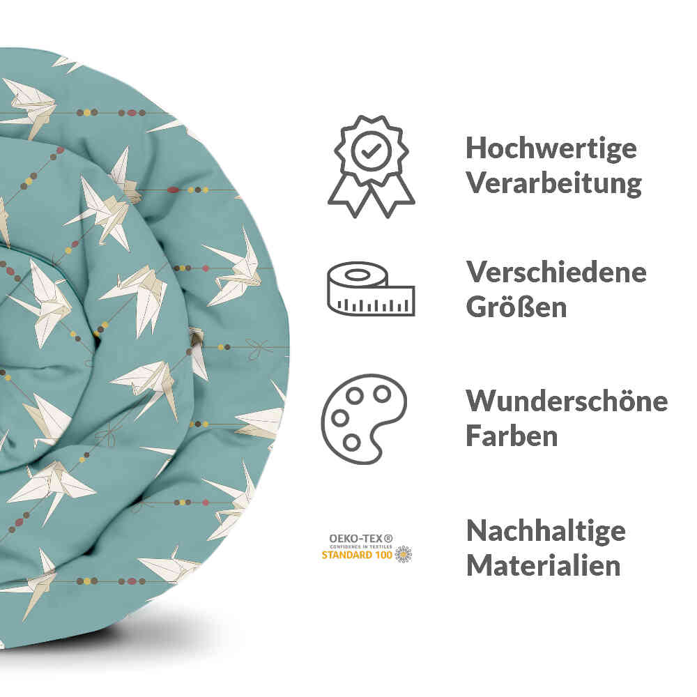Original Therapiedecke - Bauwollbezug Bezug Origami Schwan