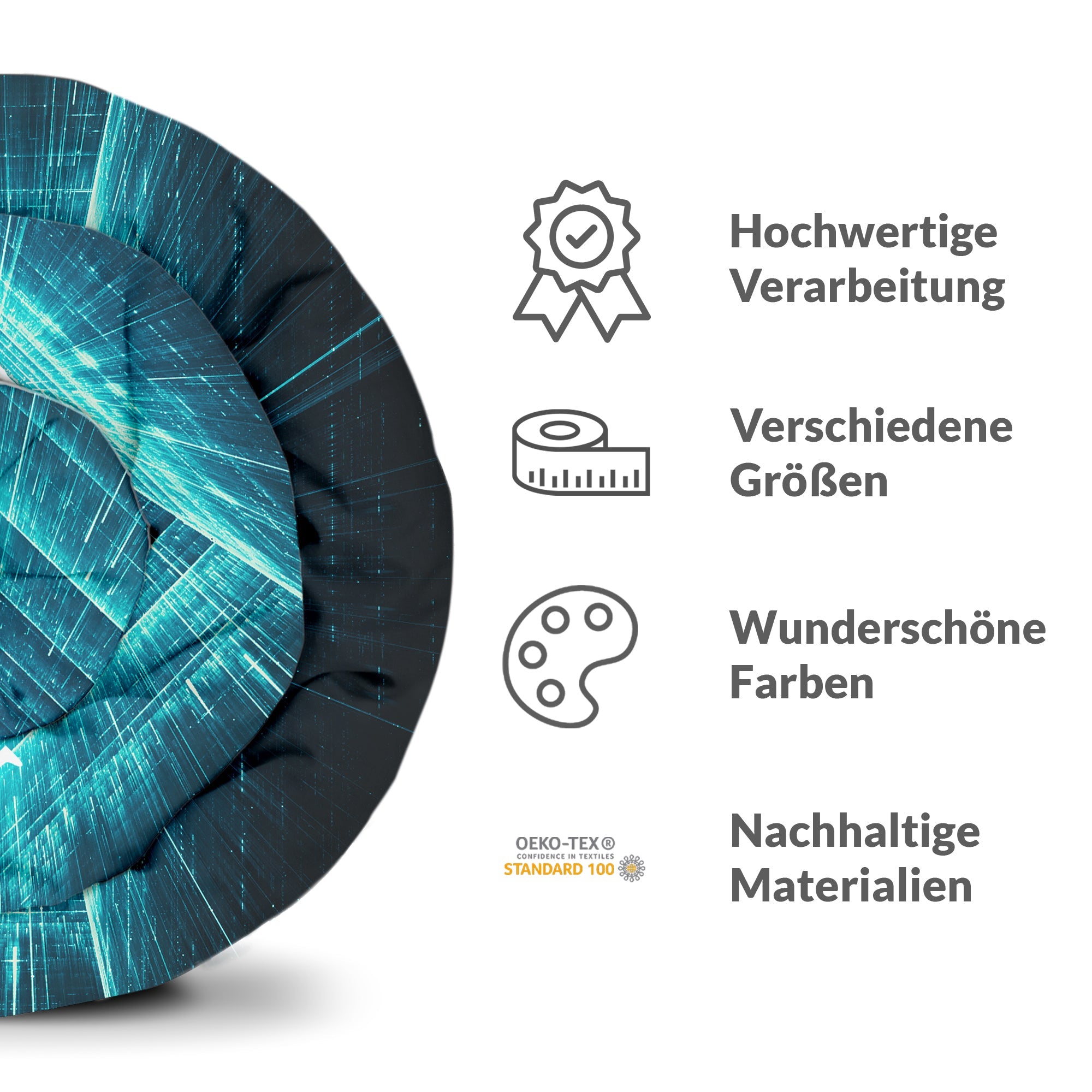 Original Therapiedecke - Baumwollbezug Blau Matrix