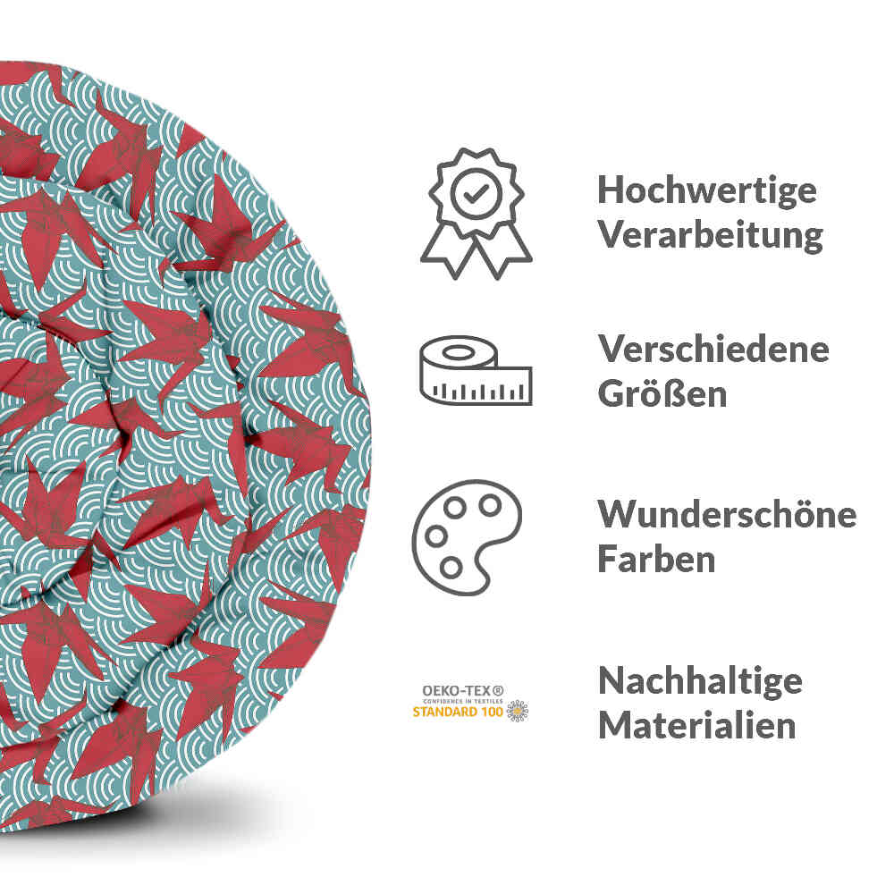 Original Therapiedecke - Baumwoll Bettwäsche Set Rot Origami