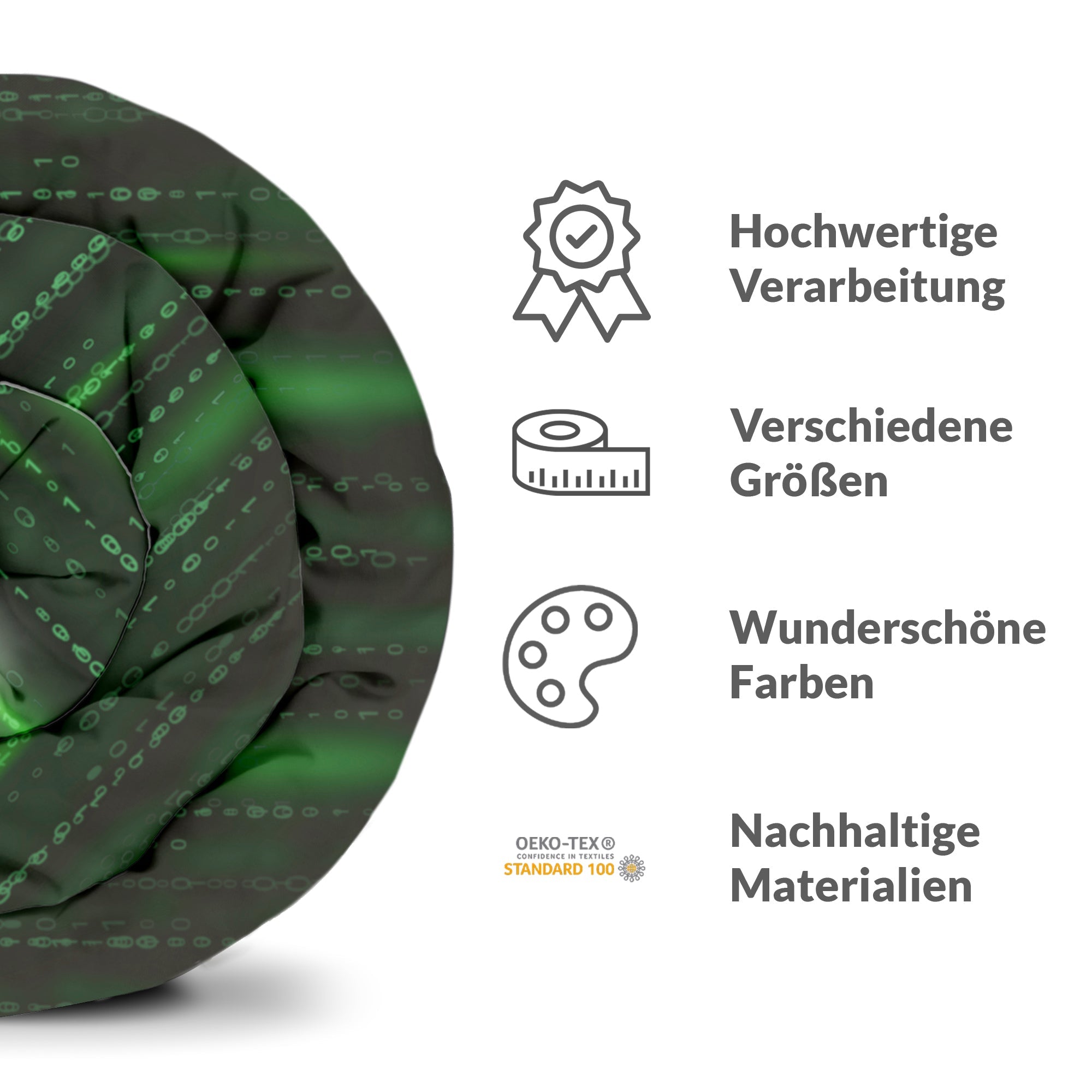 Original Therapiedecke - Baumwoll Bettwäsche Set Grün Matrix II