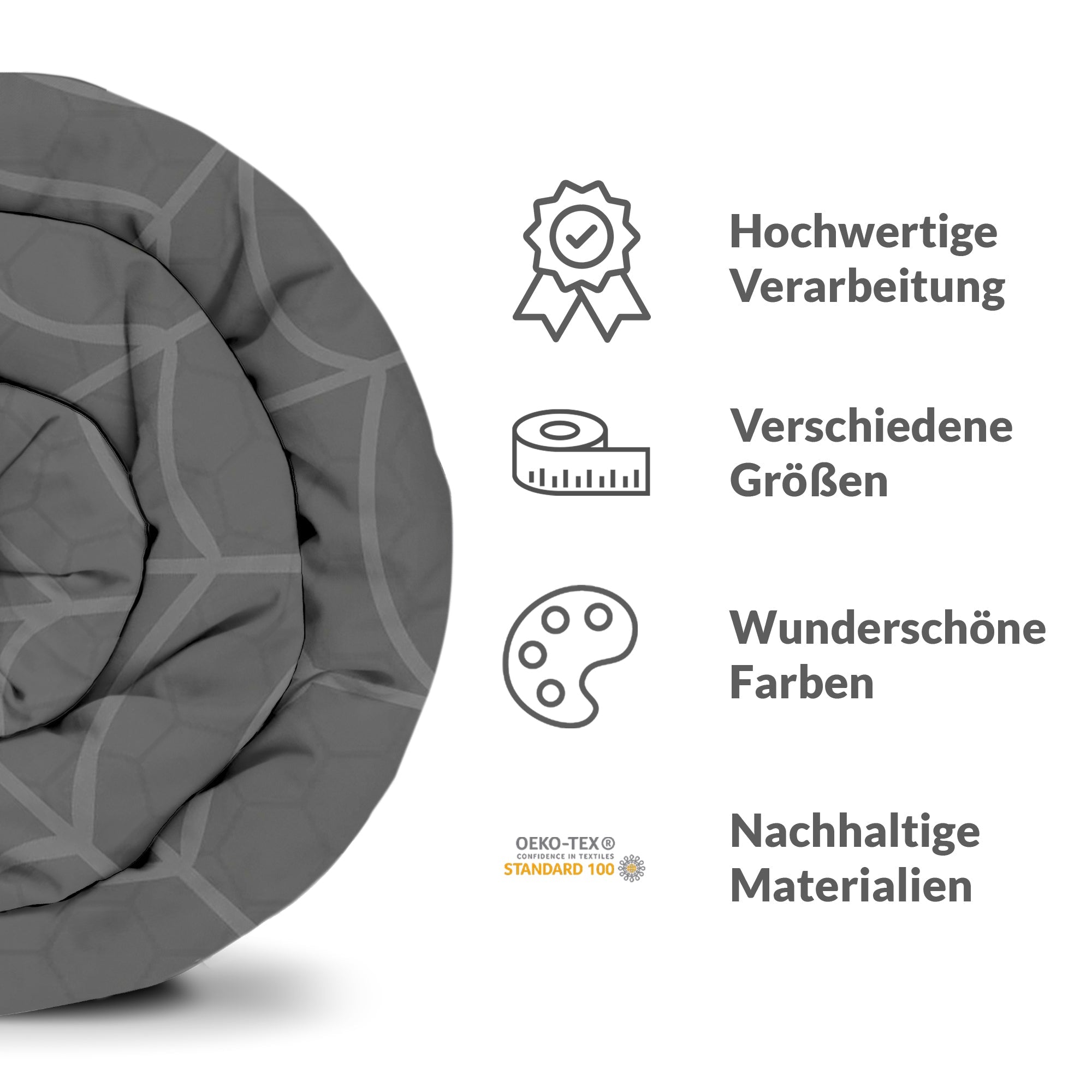 Original Therapiedecke - Baumwollbezug Grau Spinnennetz