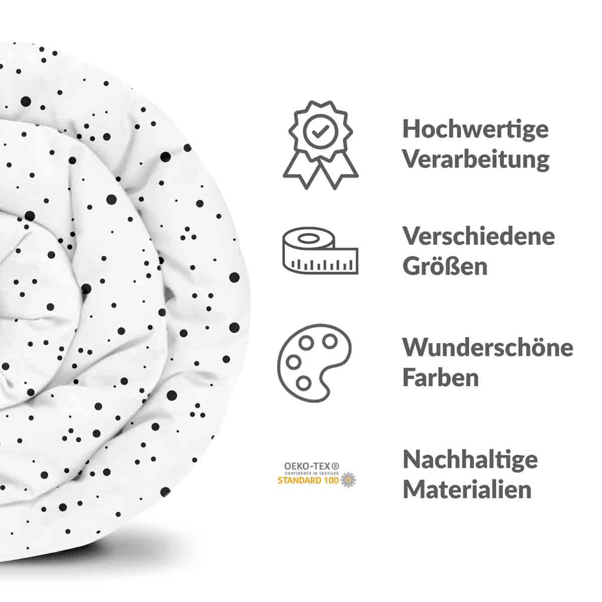 Original Therapiedecke - Baumwoll Bettwäsche Set Dalmatiner Punkte
