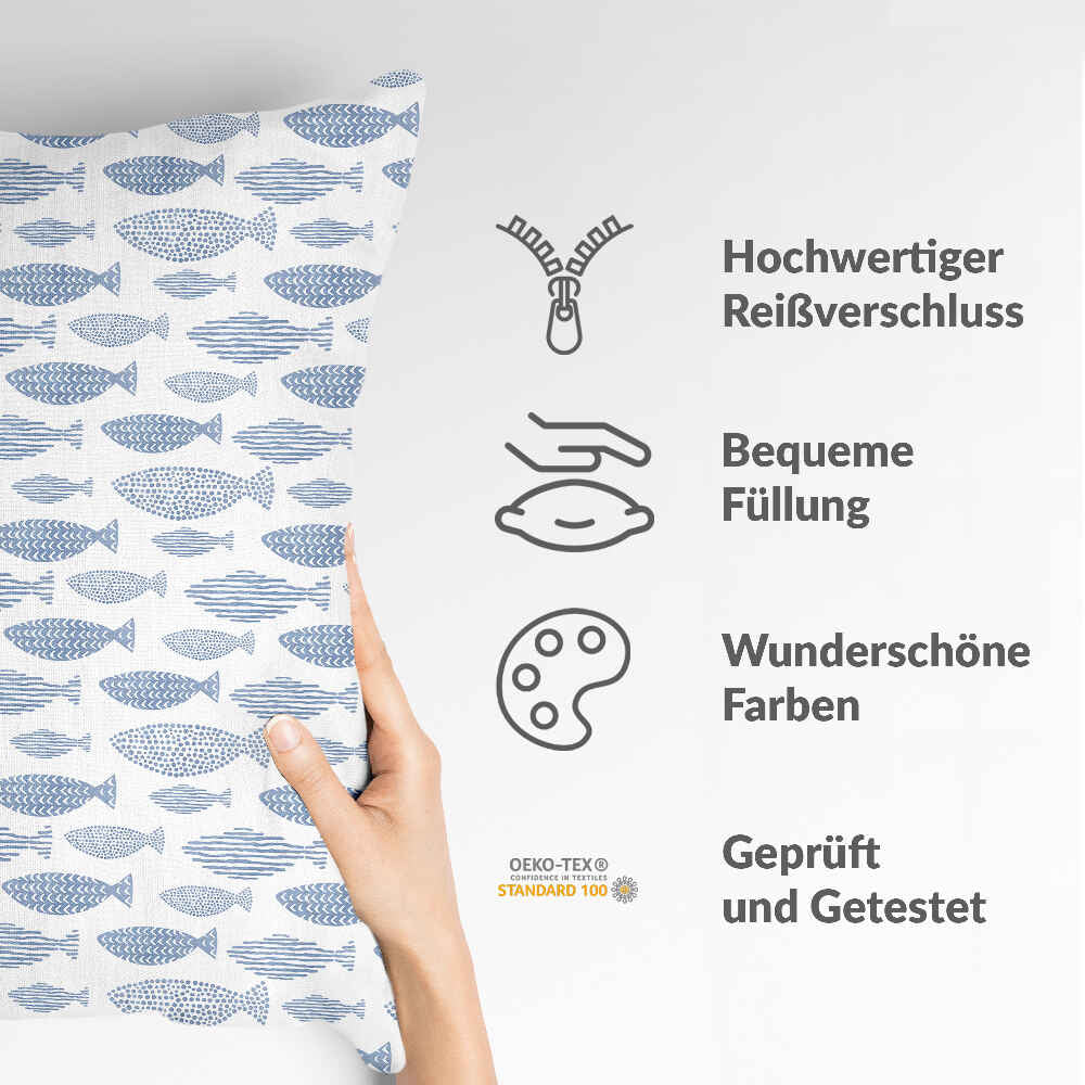 Gesundheitskissen blaue Fische