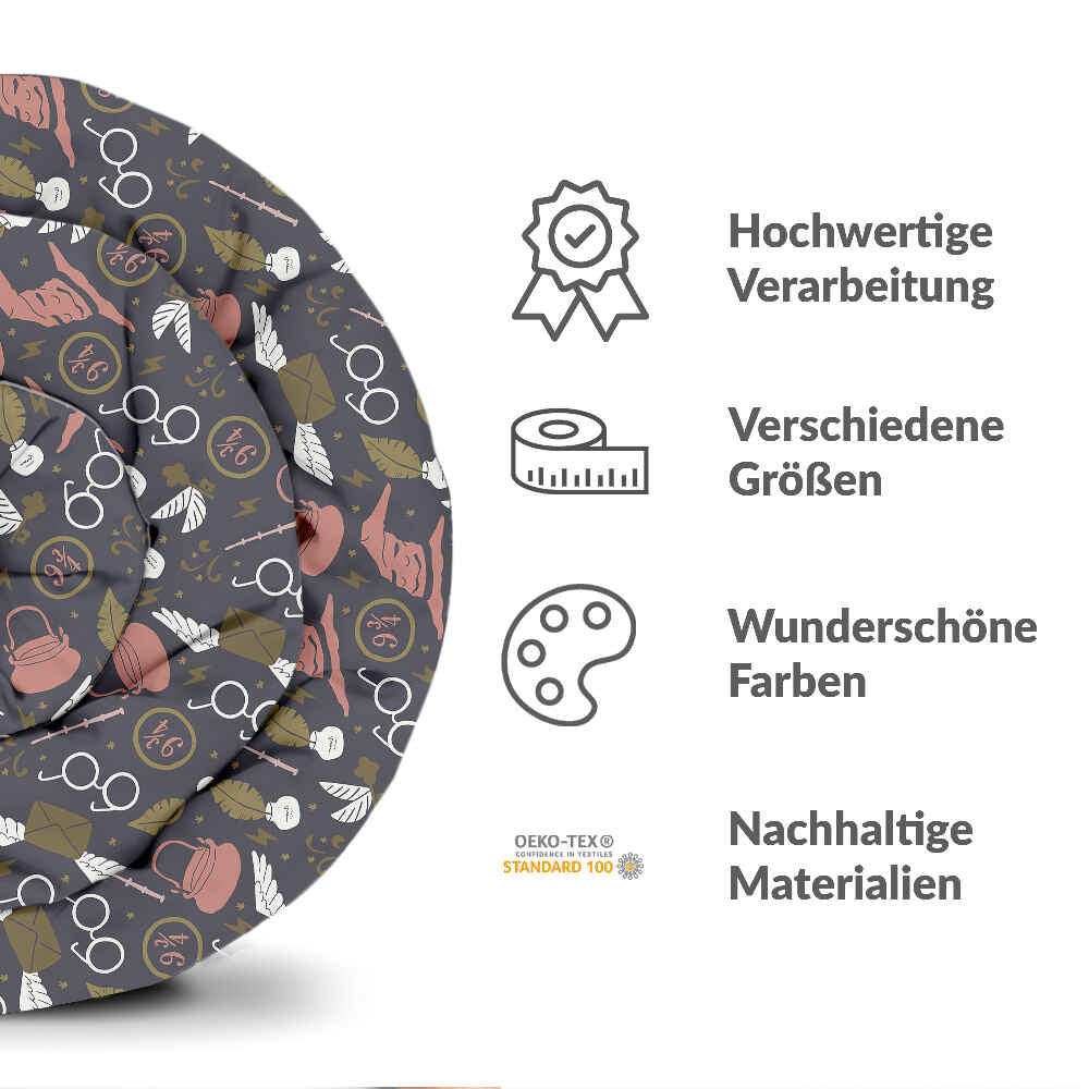 Original Therapiedecke - Baumwoll Bettwäsche Set Schwarz Zauberei