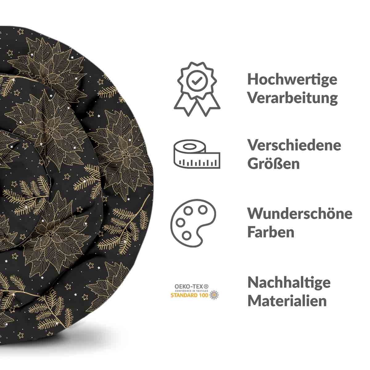 Original Therapiedecke - Baumwollbezug Schwarz Christstern