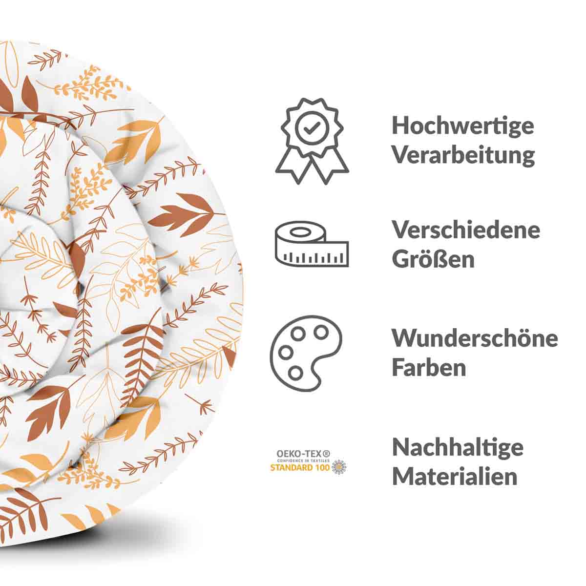 Original Therapiedecke - Baumwoll Bettwäsche Set Weiß mit herbstlichen Zweigen