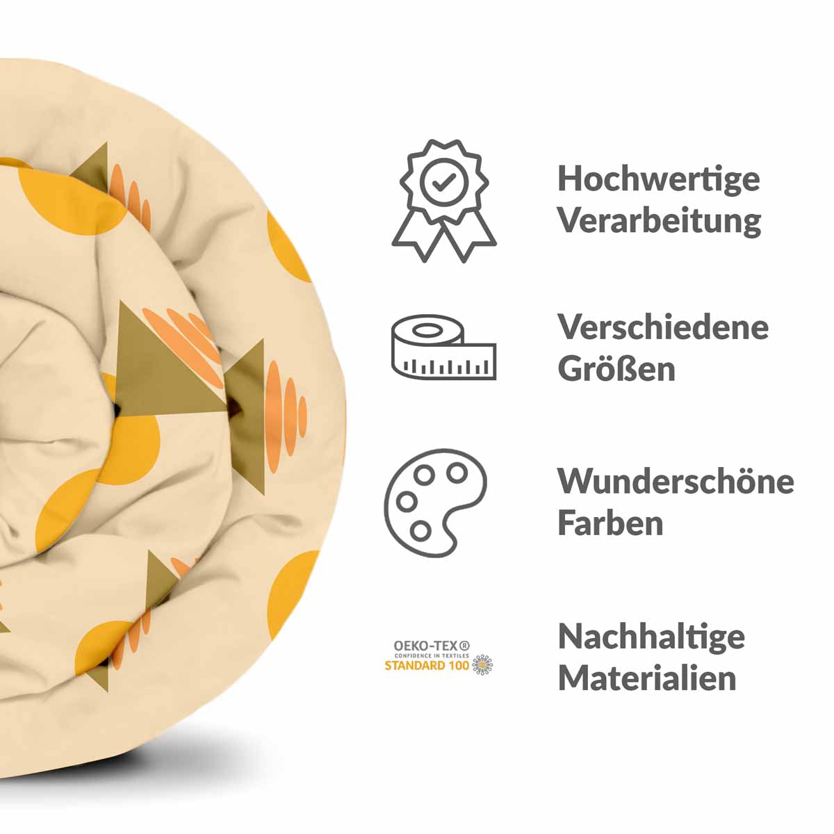 Original Therapiedecke - Baumwoll Bettwäsche Set mit gelben Formen