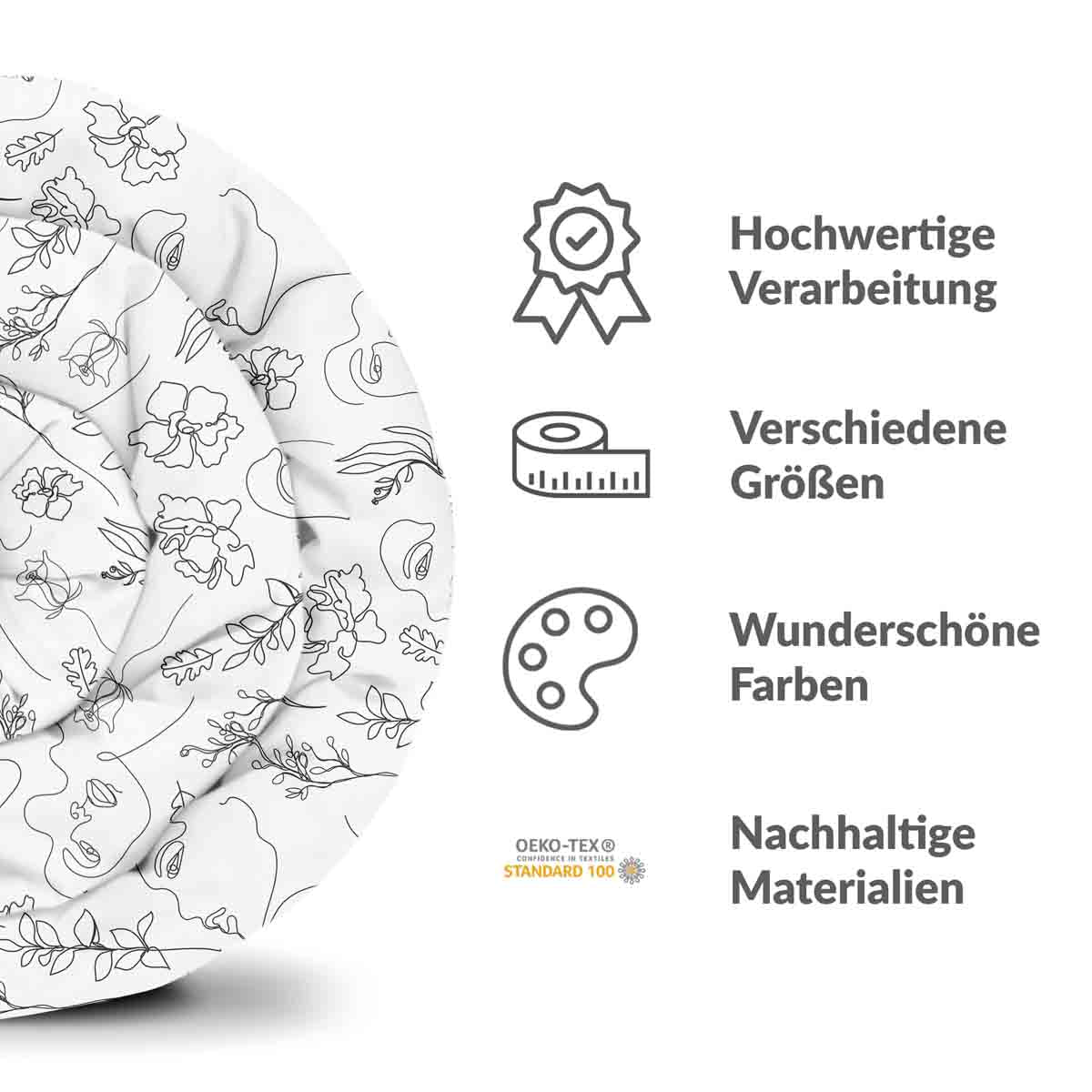 Original Therapiedecke - Baumwollbezug Boho Blumen