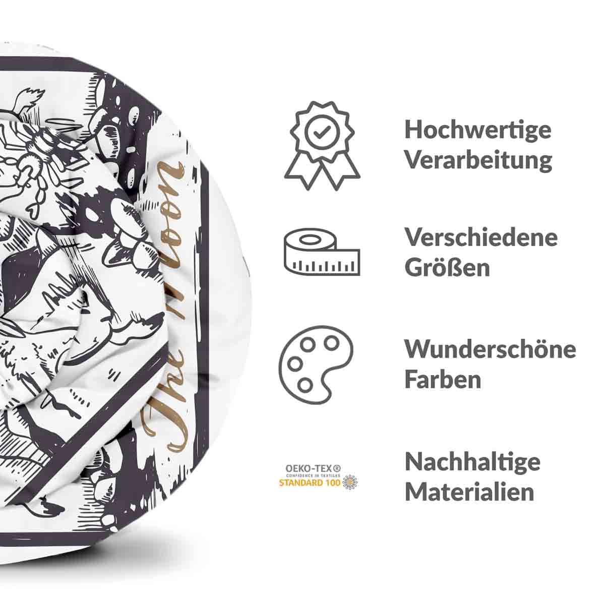 Original Therapiedecke - Baumwoll Bettwäsche Set Wolf und Mond