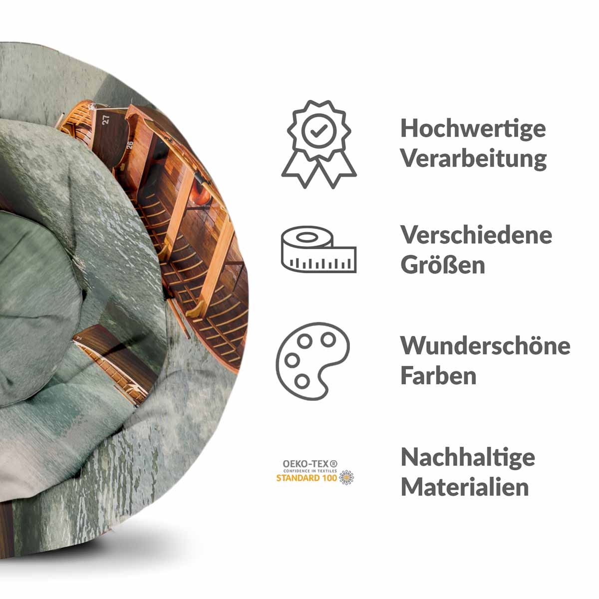 Original Therapiedecke - Baumwoll Bettwäsche Set See mit Booten