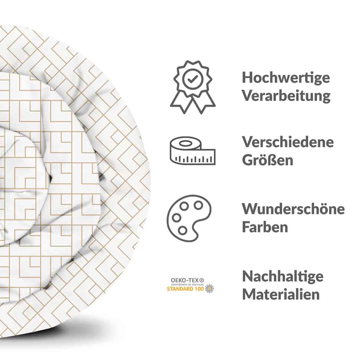 Original Therapiedecke - Baumwollbezug mit goldenem Streifenmuster
